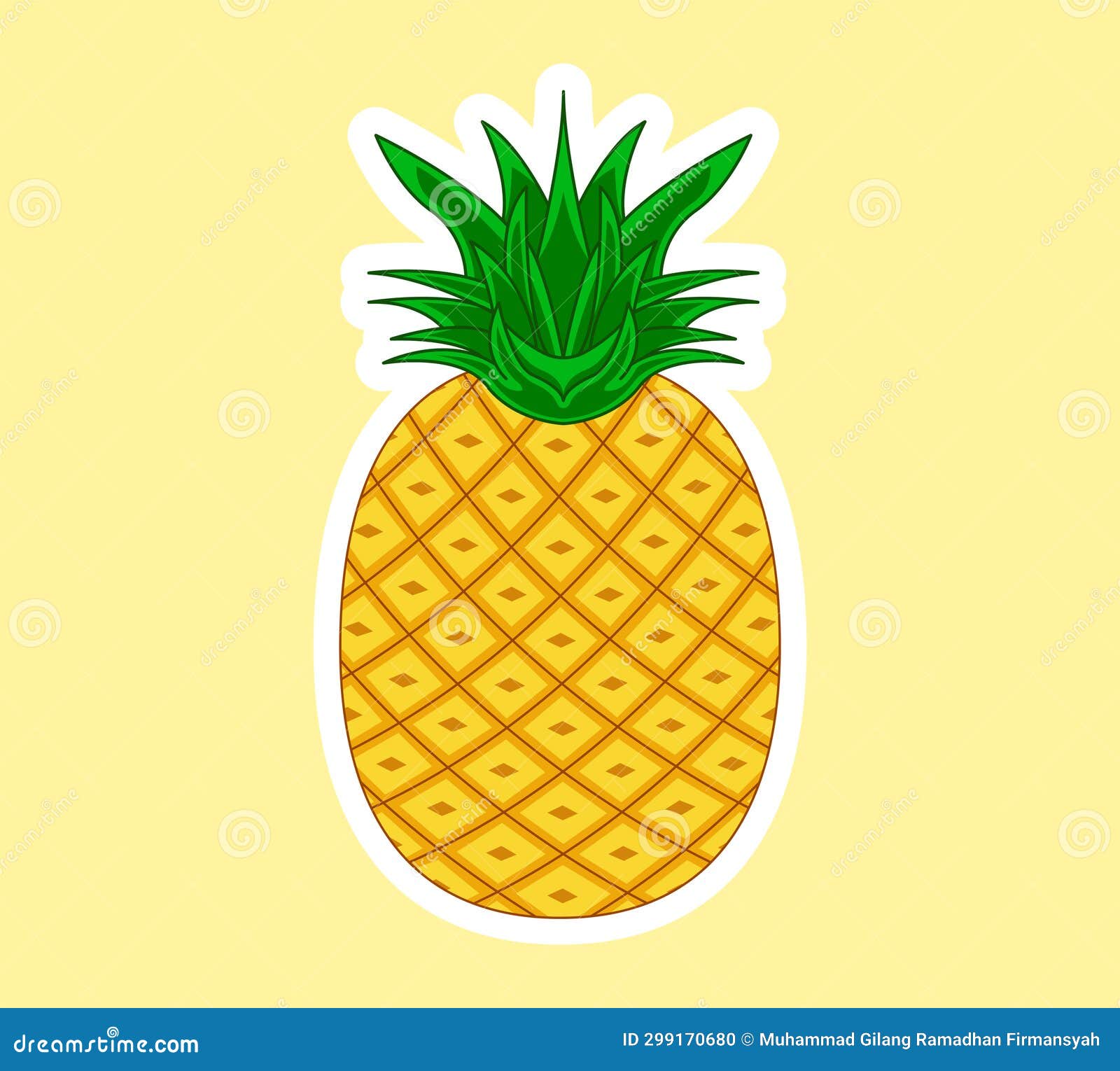 Pineapple fruit stickers stock illustration. Illustration of nutrition