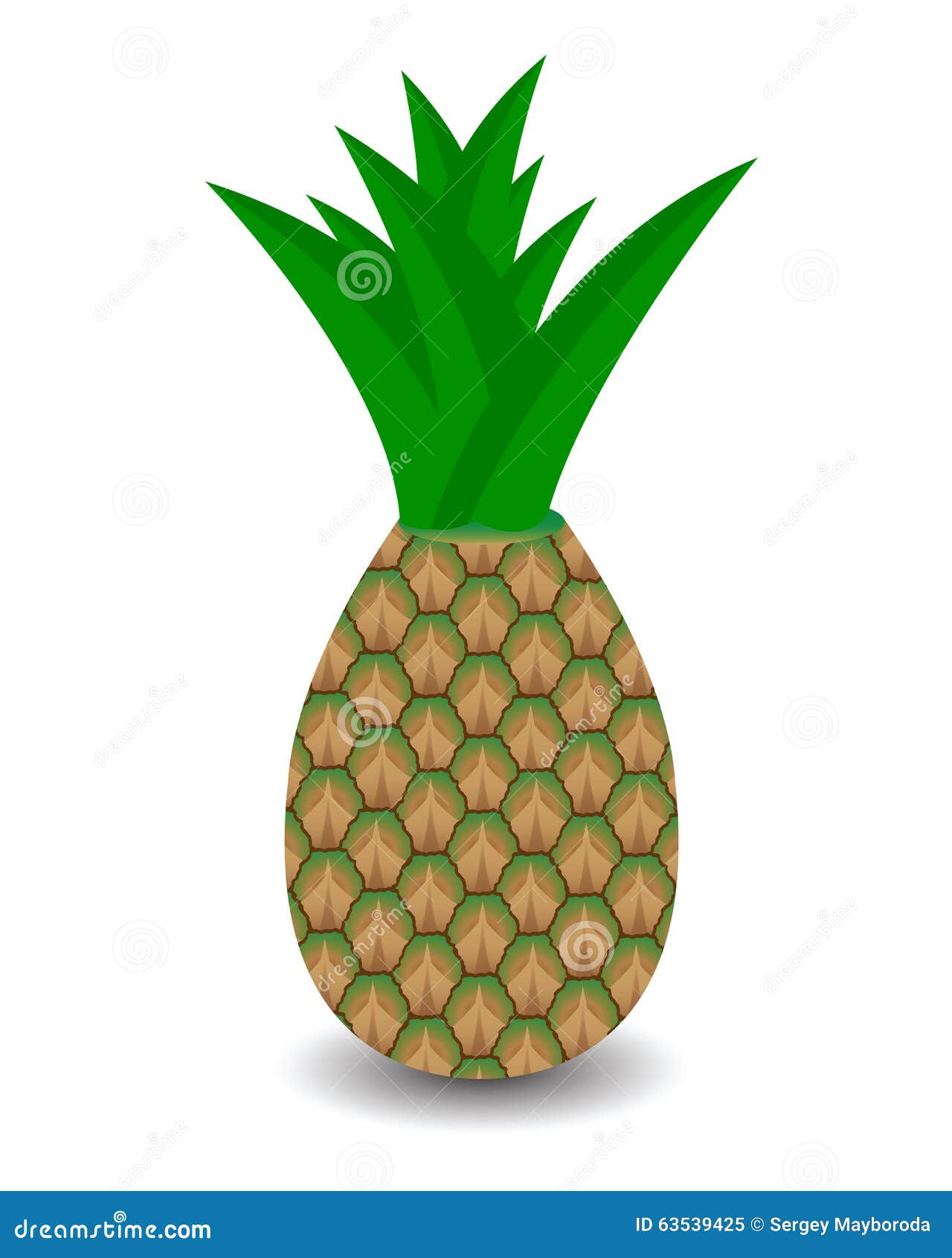 Pineapple With Green Leaf Stock Vector Image 63539425