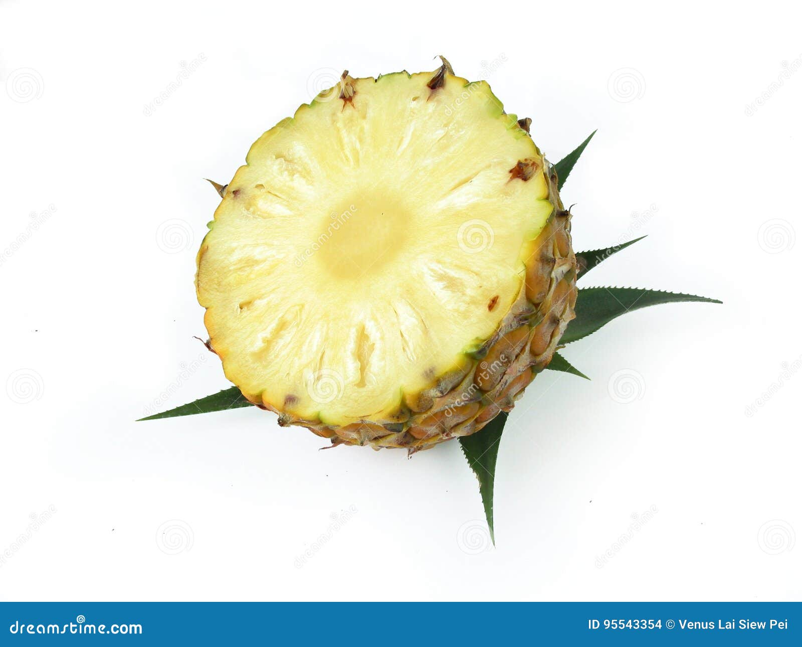 Pineapple Half Cut stock photo. Image of slices, fruit 95543354