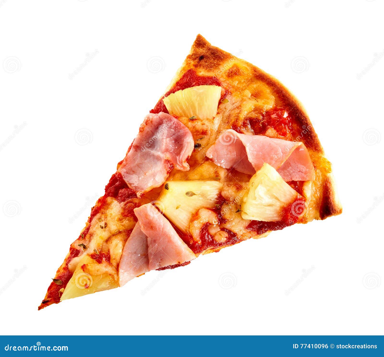 Pineapple and Ham Italian Pizza Slice Stock Photo Image of material