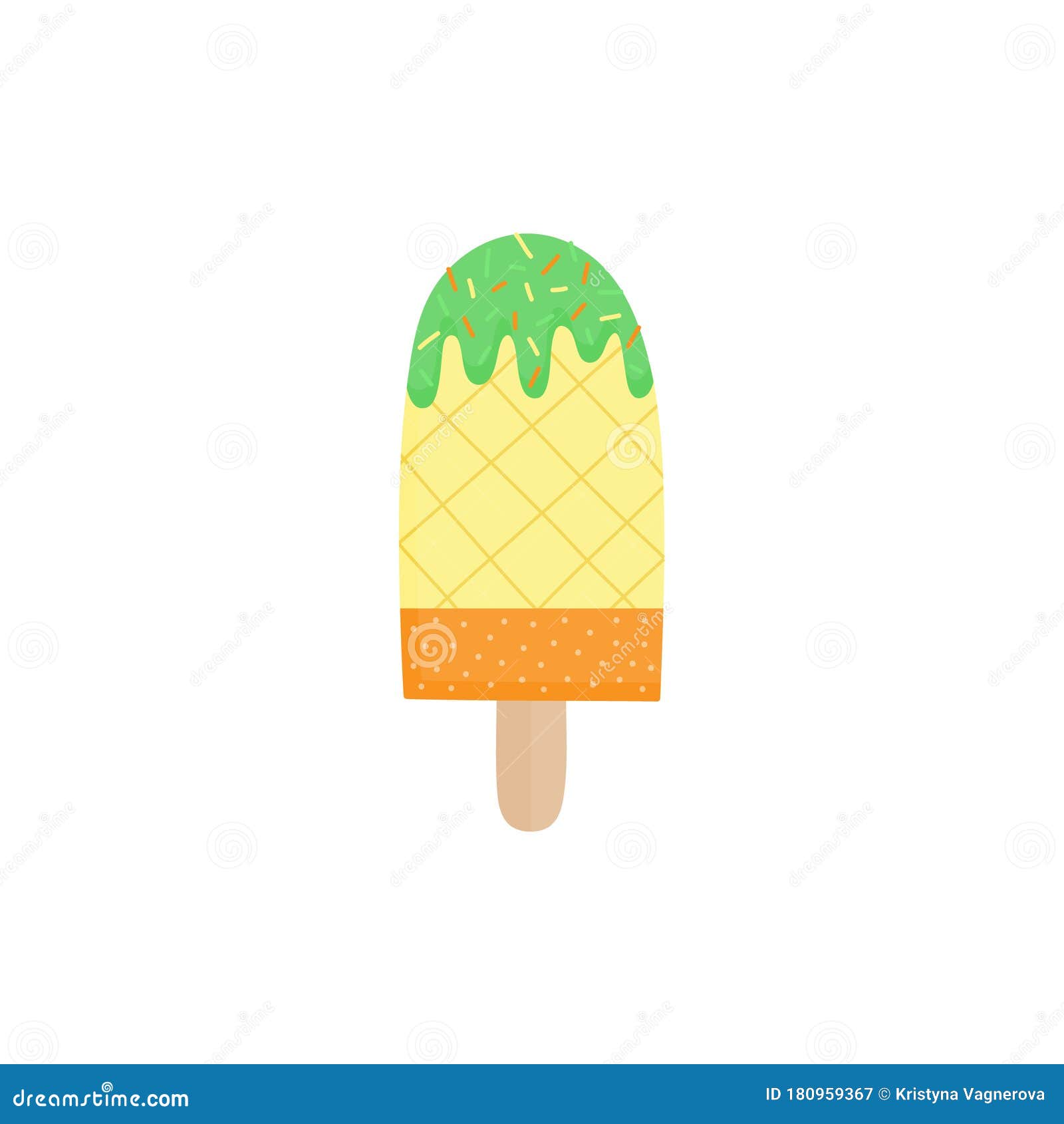 Pineapple Ice Popsicle Vector Illustration Stock Vector - Illustration ...