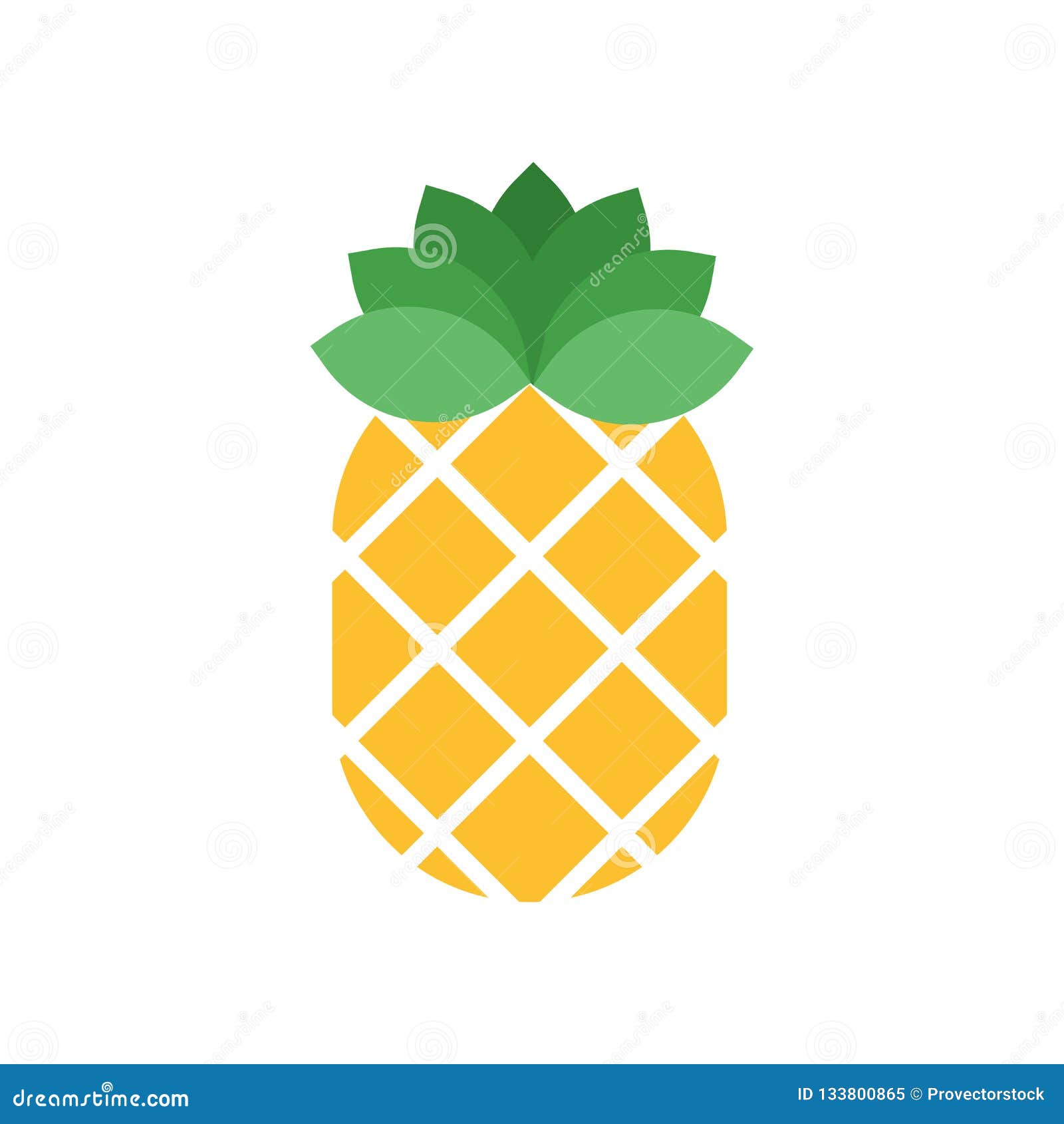 Pineapple Icon Vector Sign And Symbol Isolated On White Background