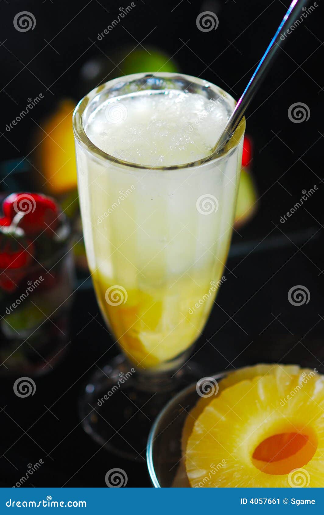 Pineapple Juice and Ice Cream Stock Image Image of vitamin, pleasure