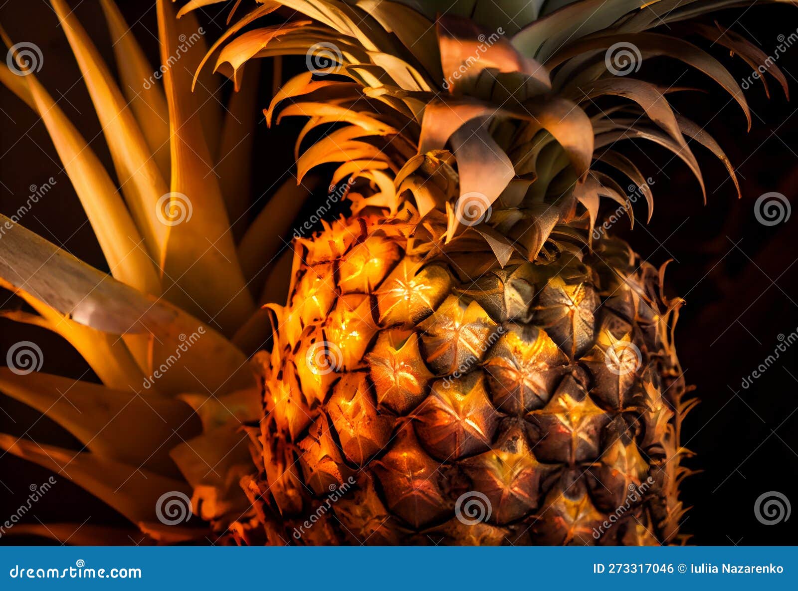 Pineapple the King of Tropical Fruits. AI Generated Stock Illustration
