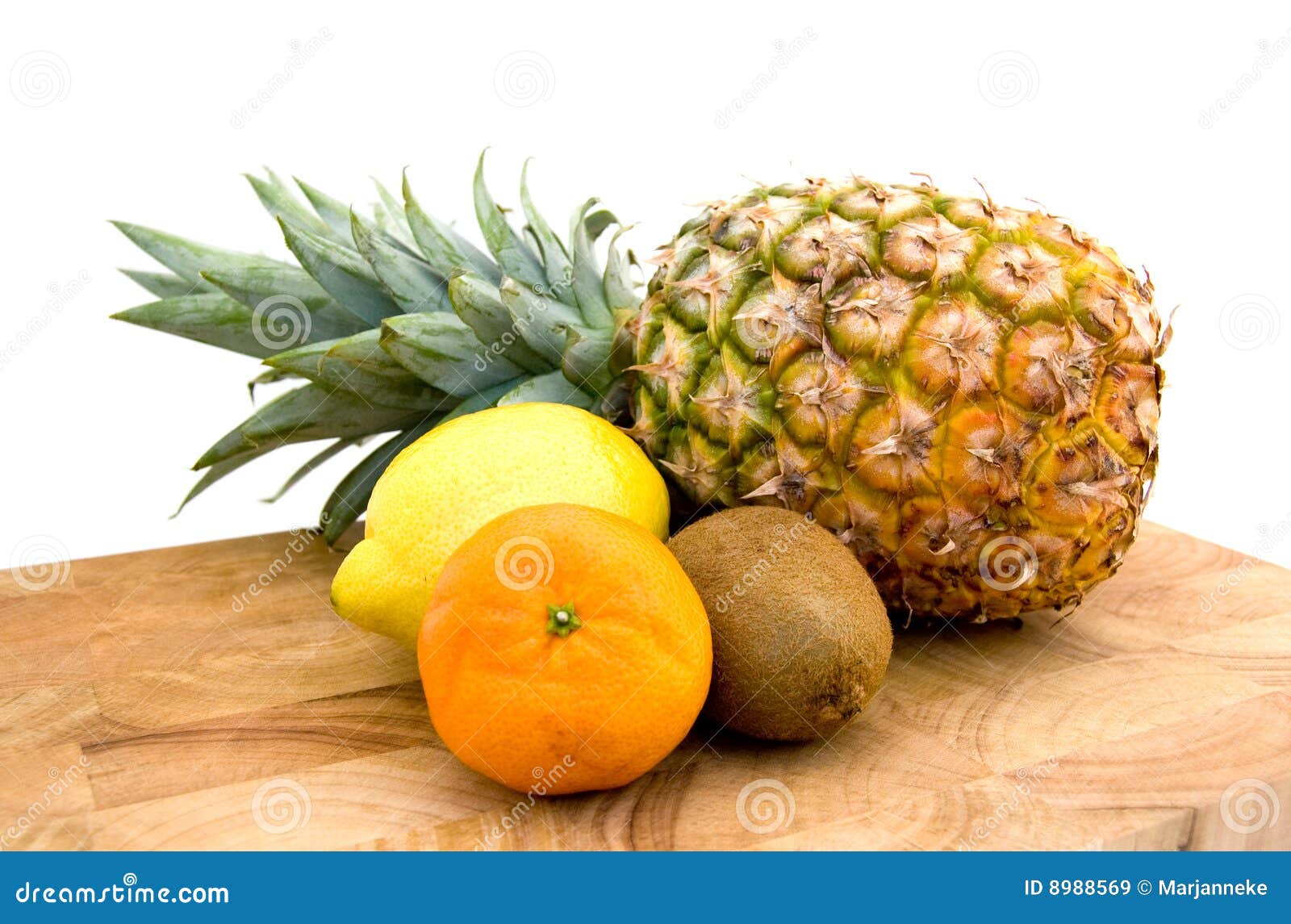 Pineapple, Kiwi, Mandarin And Lemon Stock Image - Image of healthy