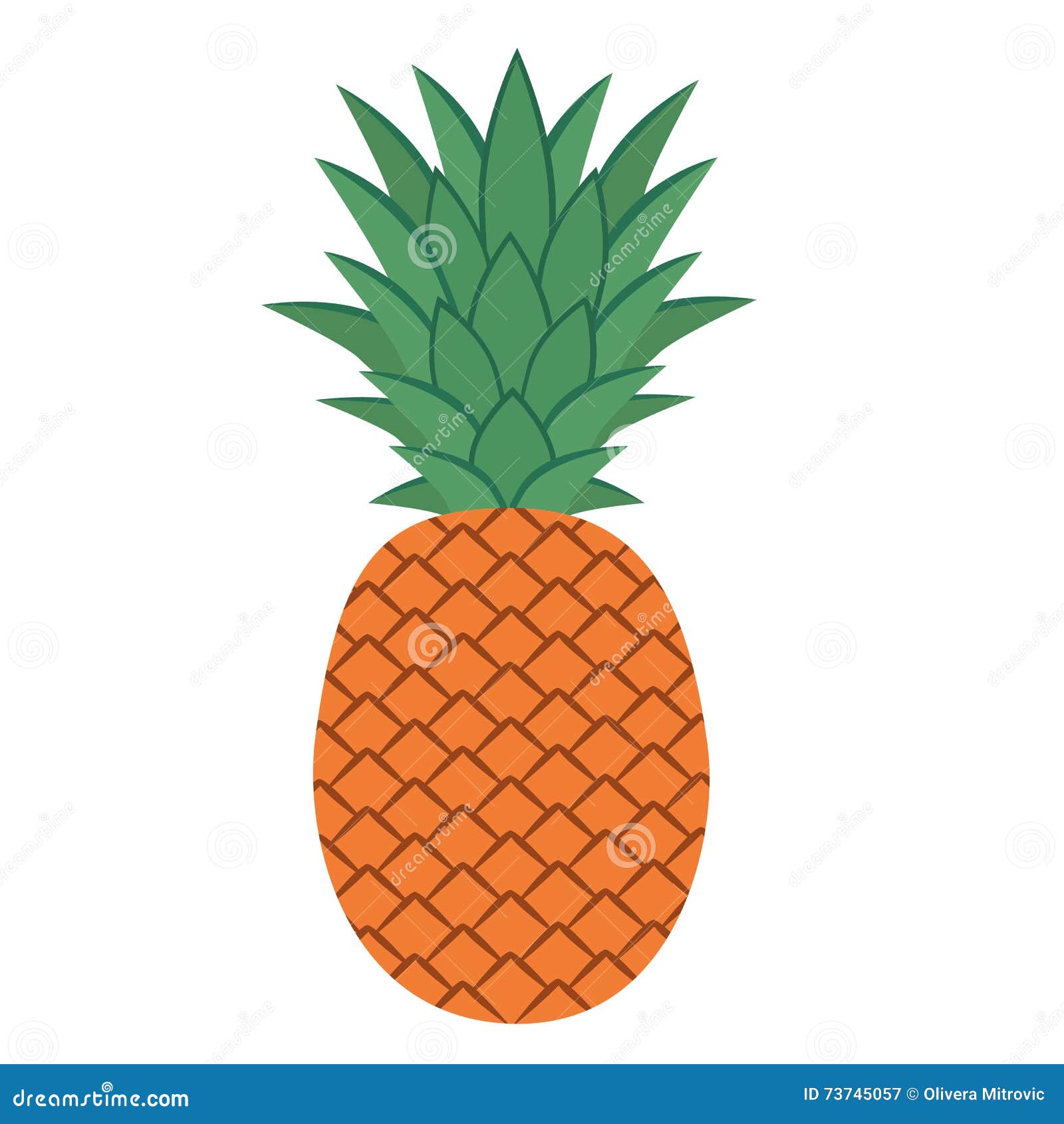 Pineapple with leaves stock vector. Illustration of exotic 73745057