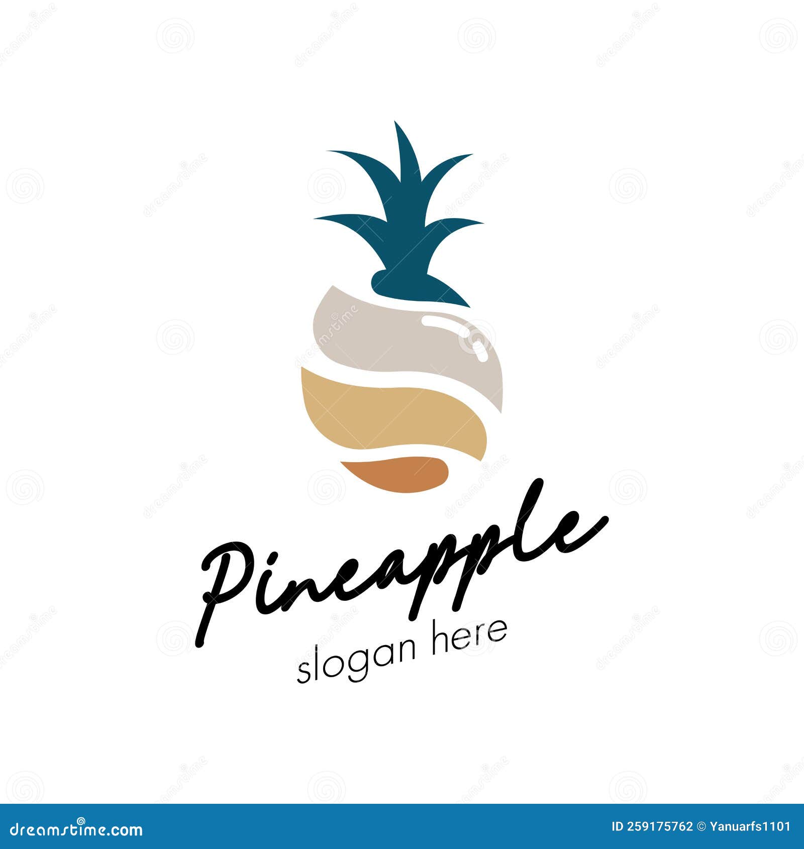 Pineapple Logo Design Concept Vector Stock Illustration Illustration