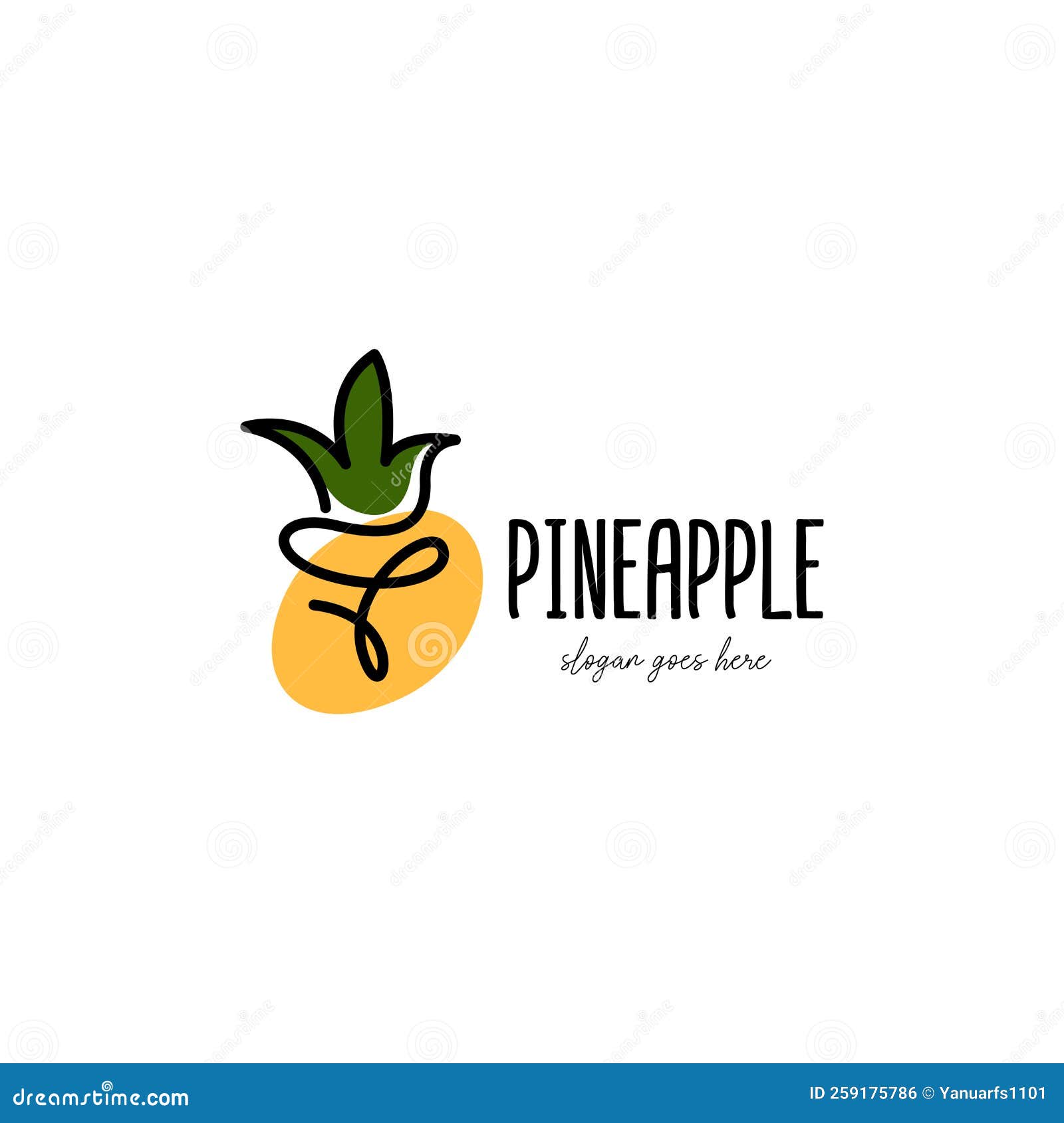 Pineapple Logo Design Concept Vector Stock Illustration Illustration