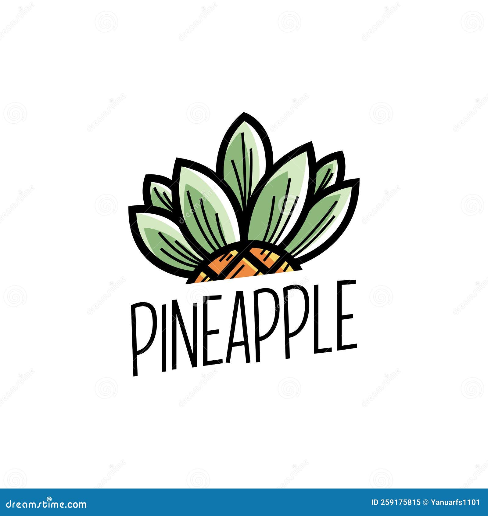 Pineapple Logo Design Concept Vector Stock Illustration Illustration