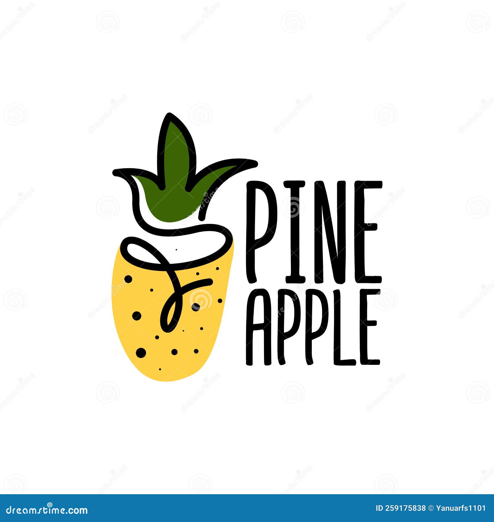 Pineapple Logo Design Concept Vector Stock Illustration Illustration