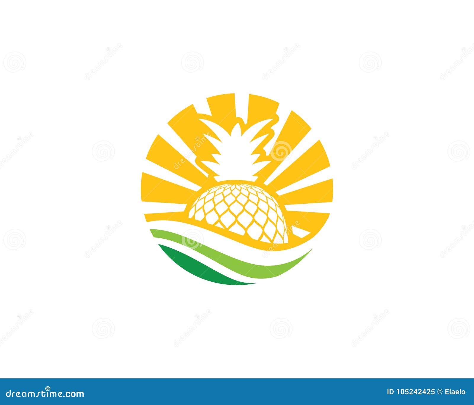 Pineapple Logo Template stock vector. Illustration of hawaii 105242425