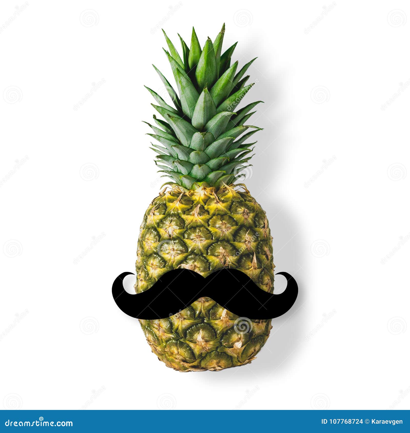 Pineapple with mustache stock photo. Image of object 107768724
