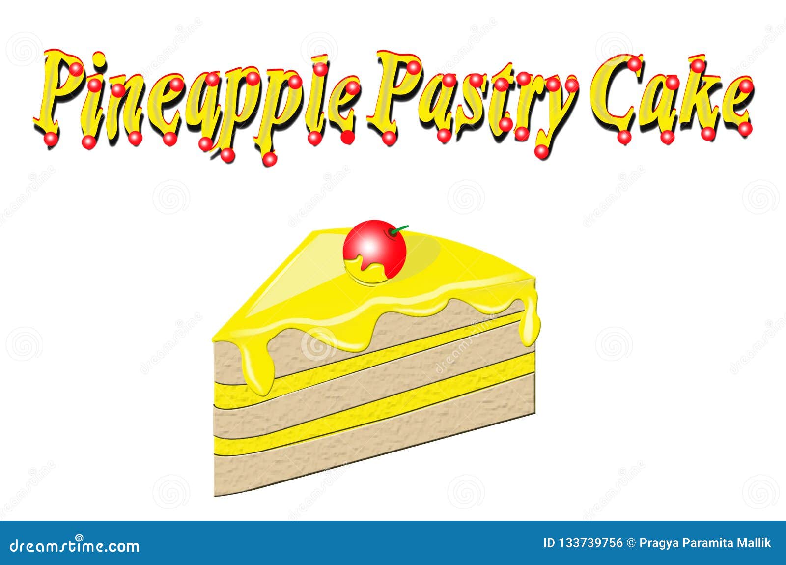 Pineapple Pastry Cake Clip Art Stock Illustration Illustration of