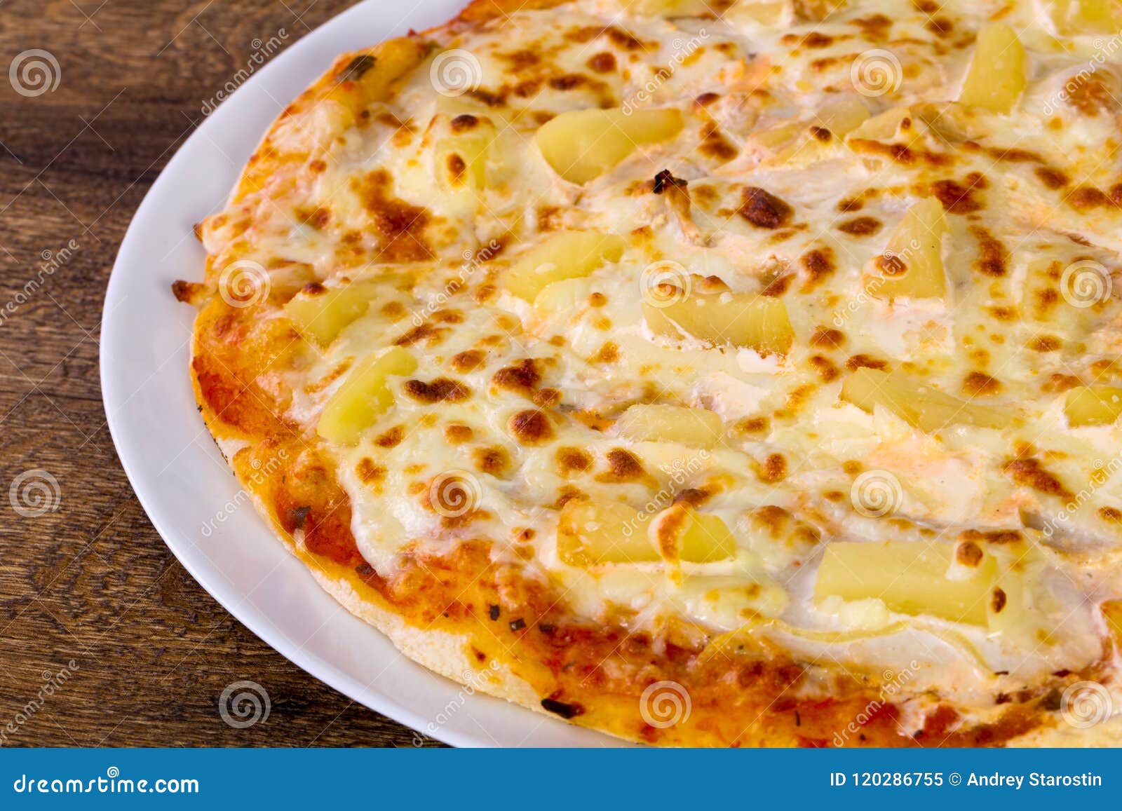 Pineapple Pizza with Cheese Stock Image Image of italian, snack
