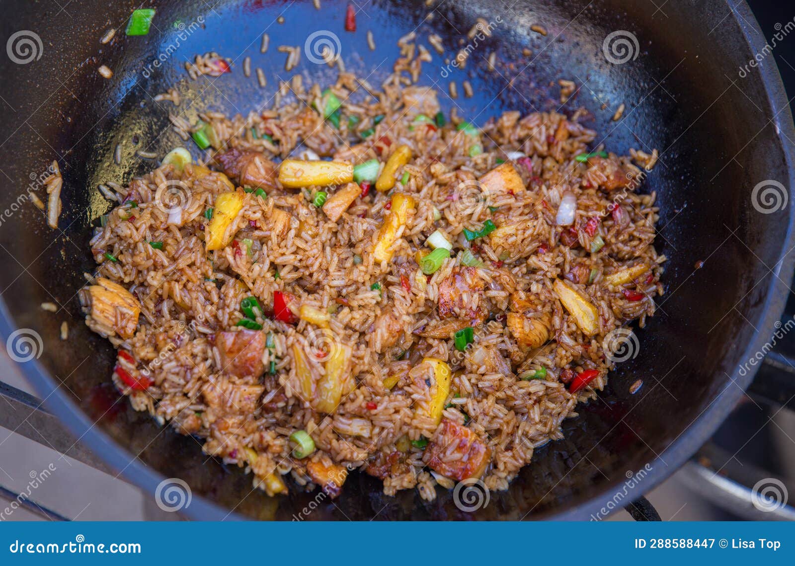 Pineapple Pork Fried Rice stock image. Image of puerto - 288588447