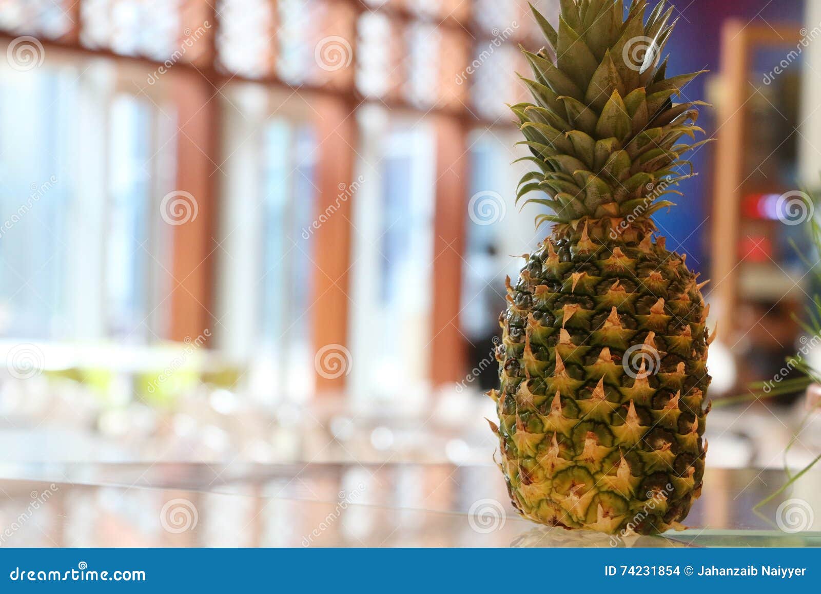 Pineapple on Restaurant Table Stock Photo Image of food, table 74231854