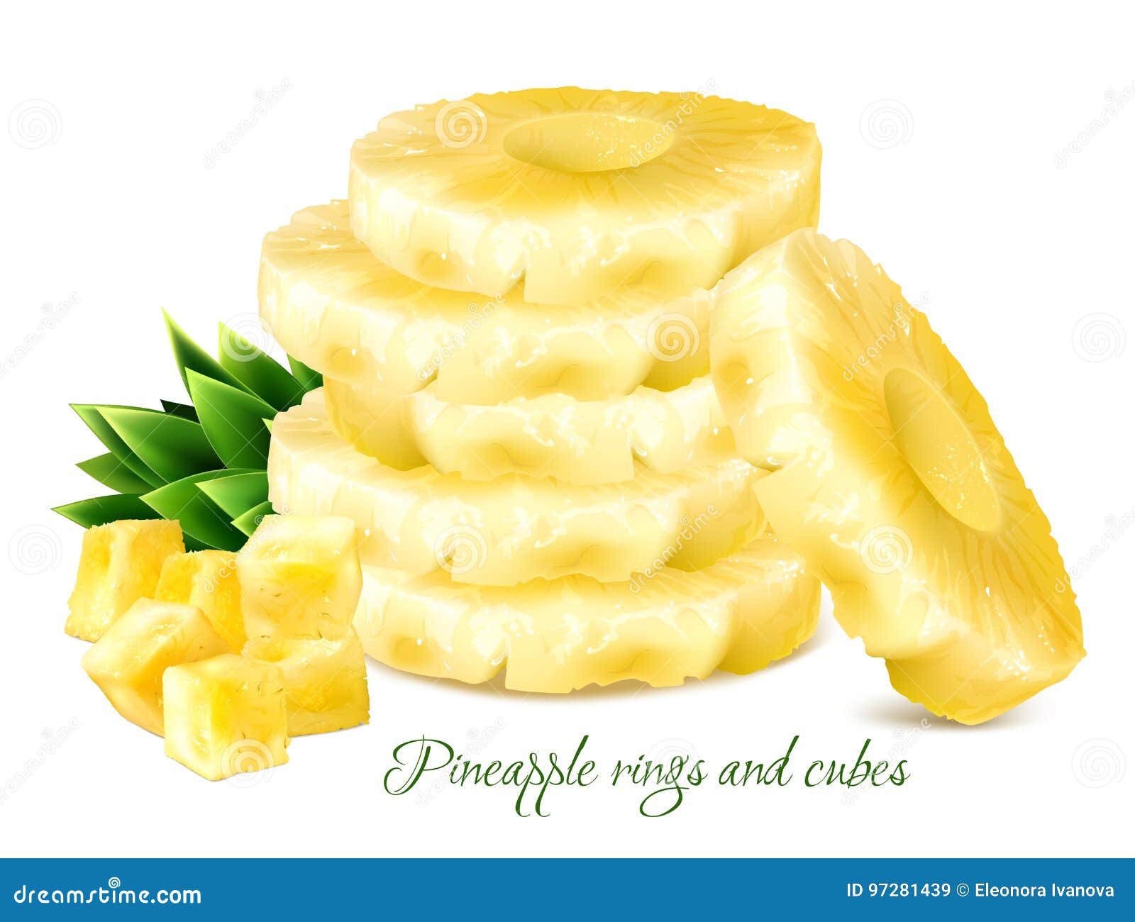 Pineapple Rings Cubes Stock Illustrations 2 Pineapple Rings Cubes
