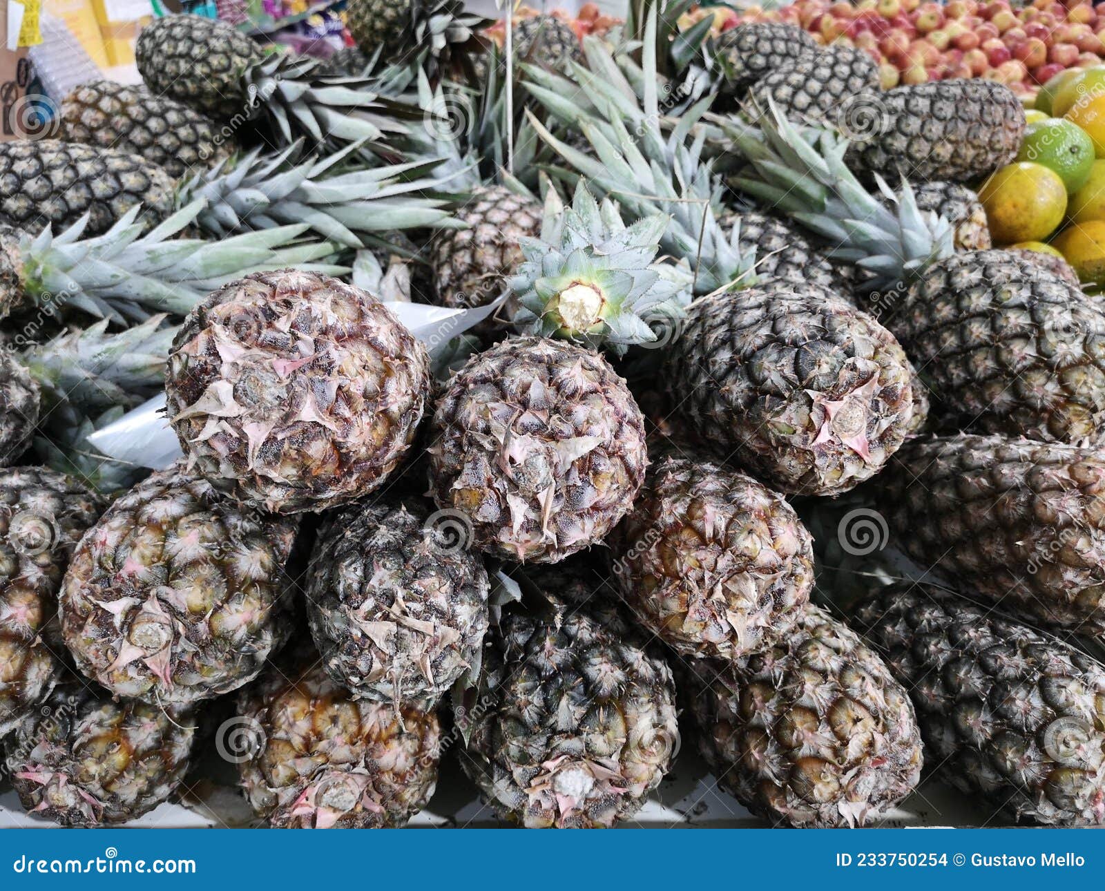 Pineapple for Sale in the Supermarket Stock Photo Image of organic