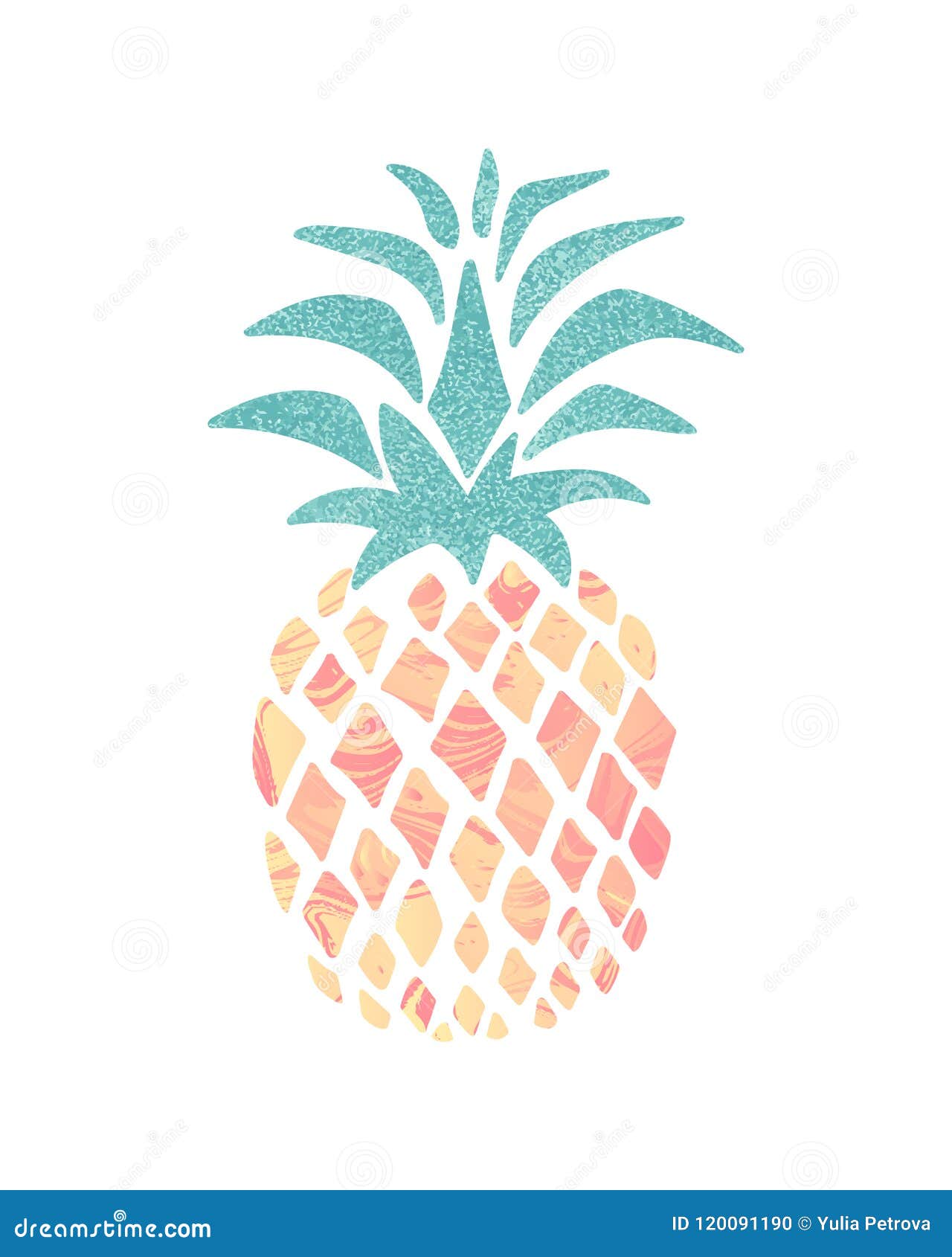 Pineapple Shape with Ornament Stock Vector Illustration of isolated