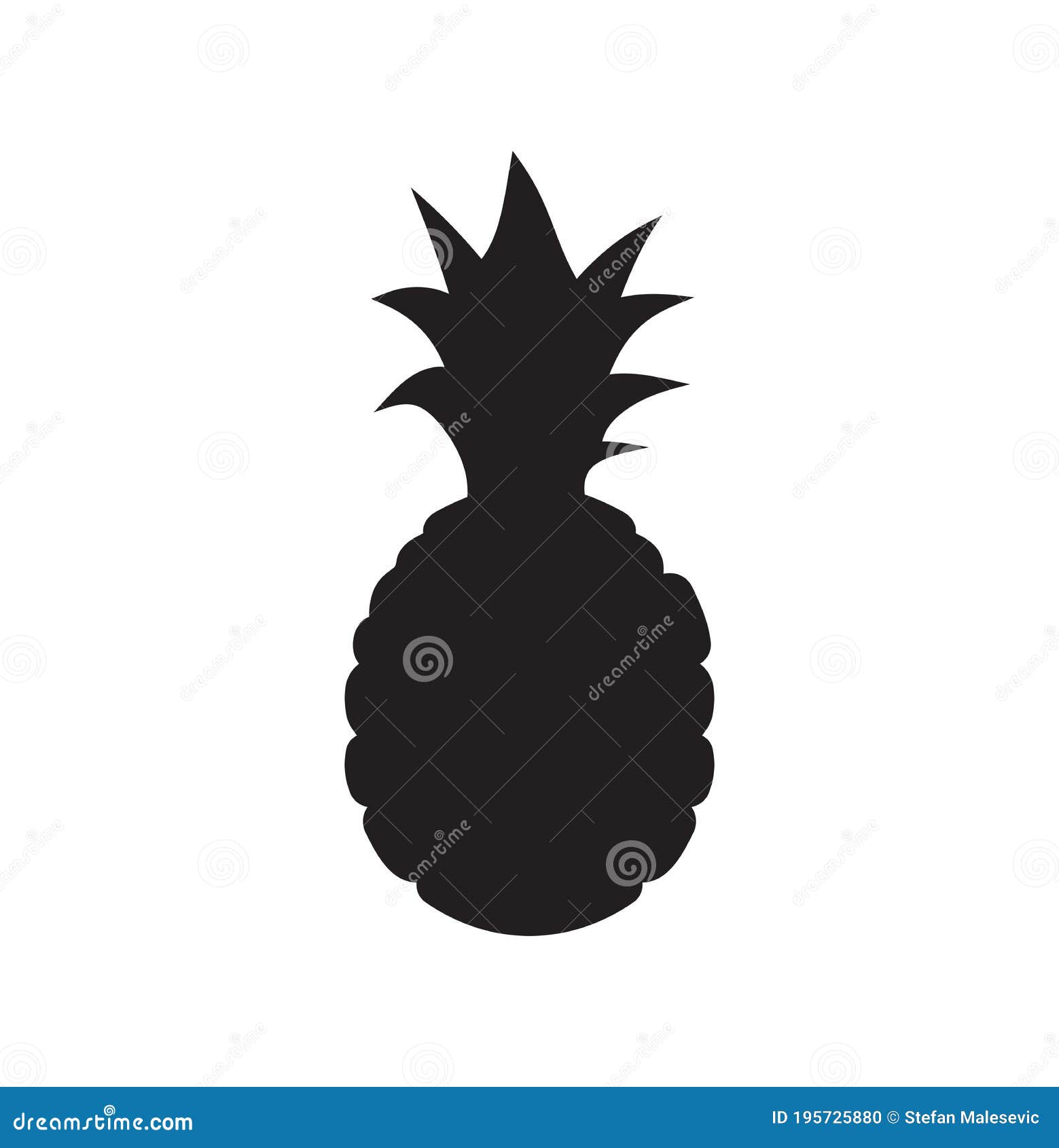 Pineapple silhouette stock vector. Illustration of cartoon 195725880