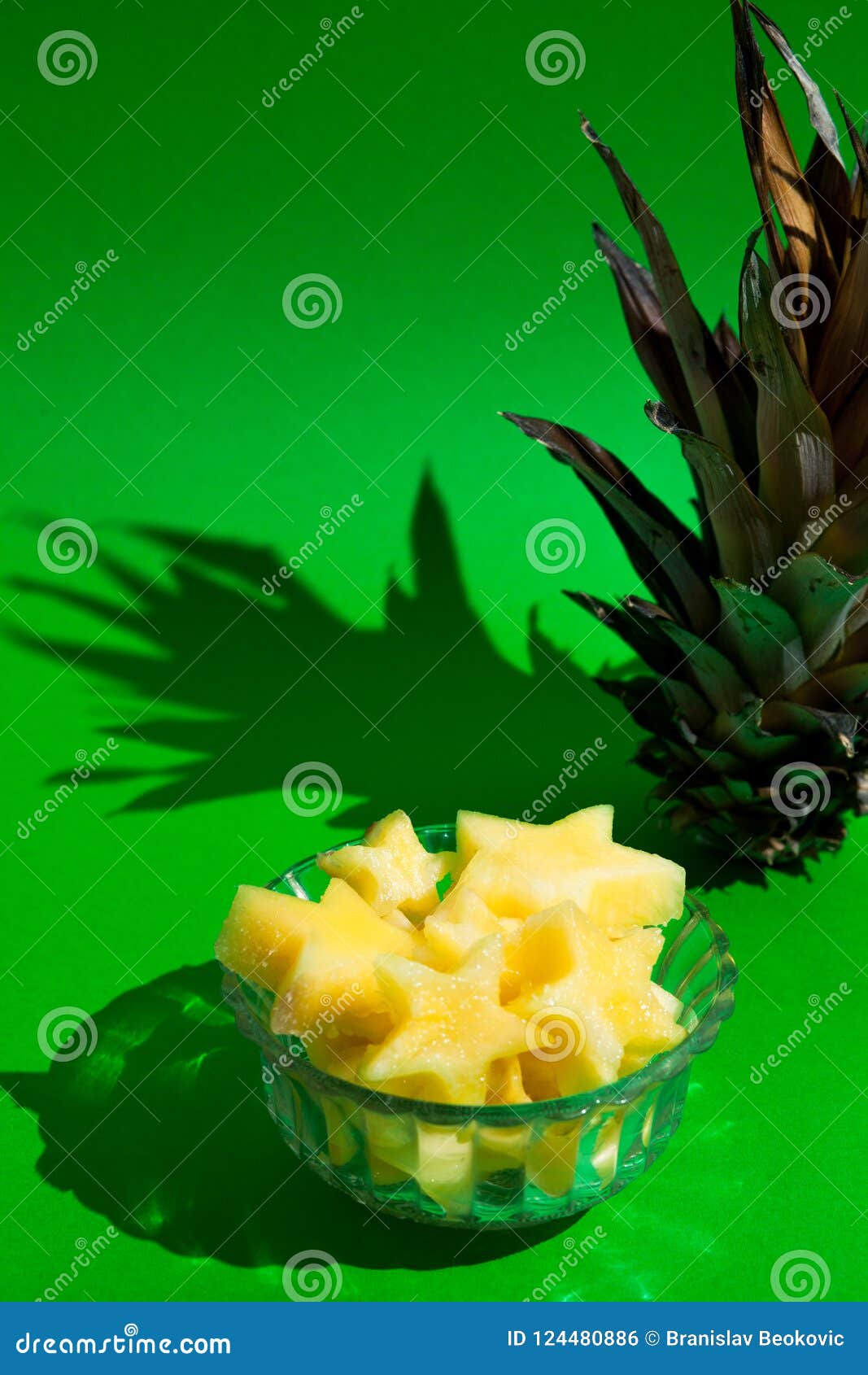 Pineapple Sliced on Stars in Bowl Stock Photo Image of health, nature