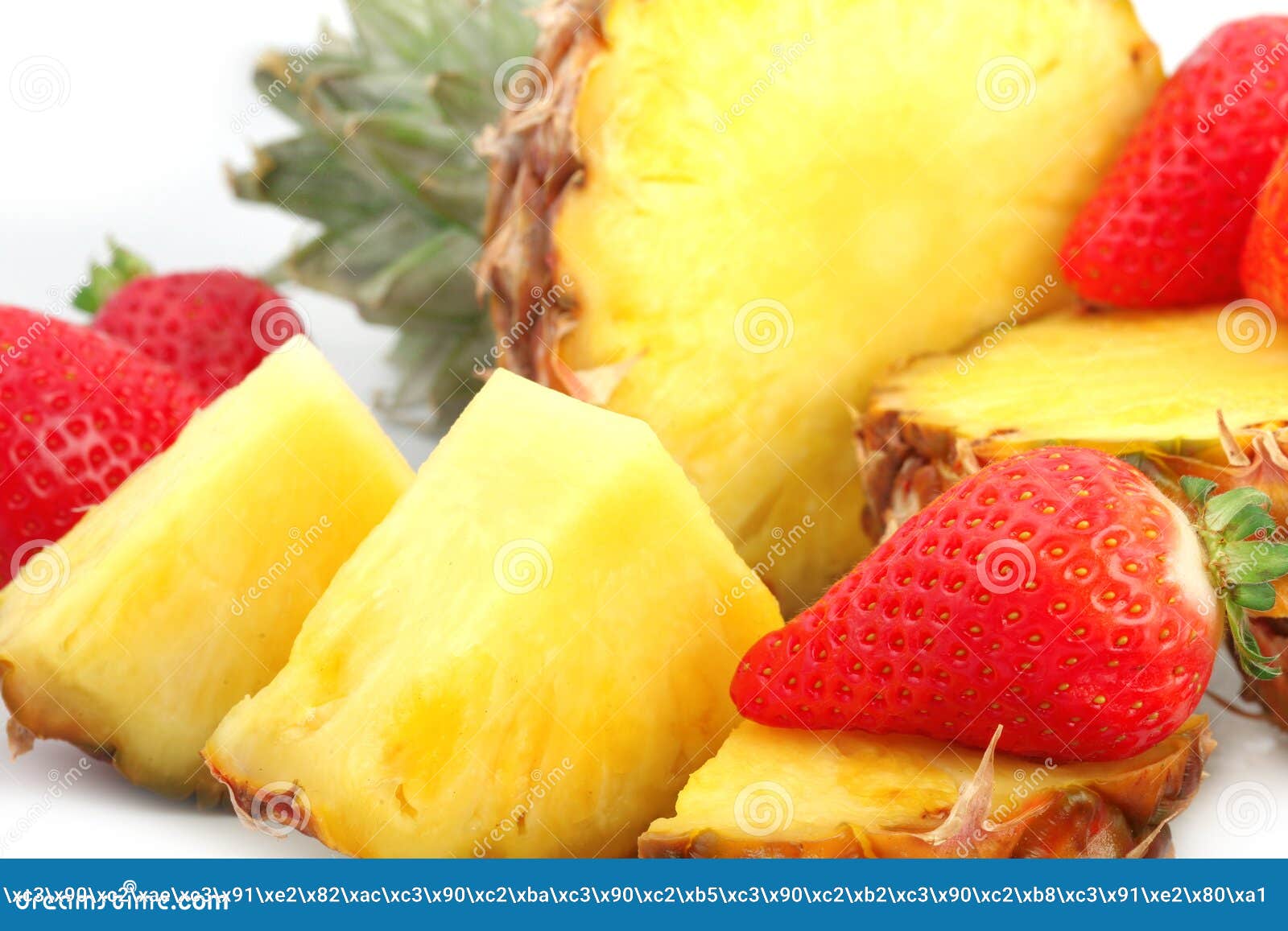 Pineapple and strawberries stock photo. Image of length 12214156