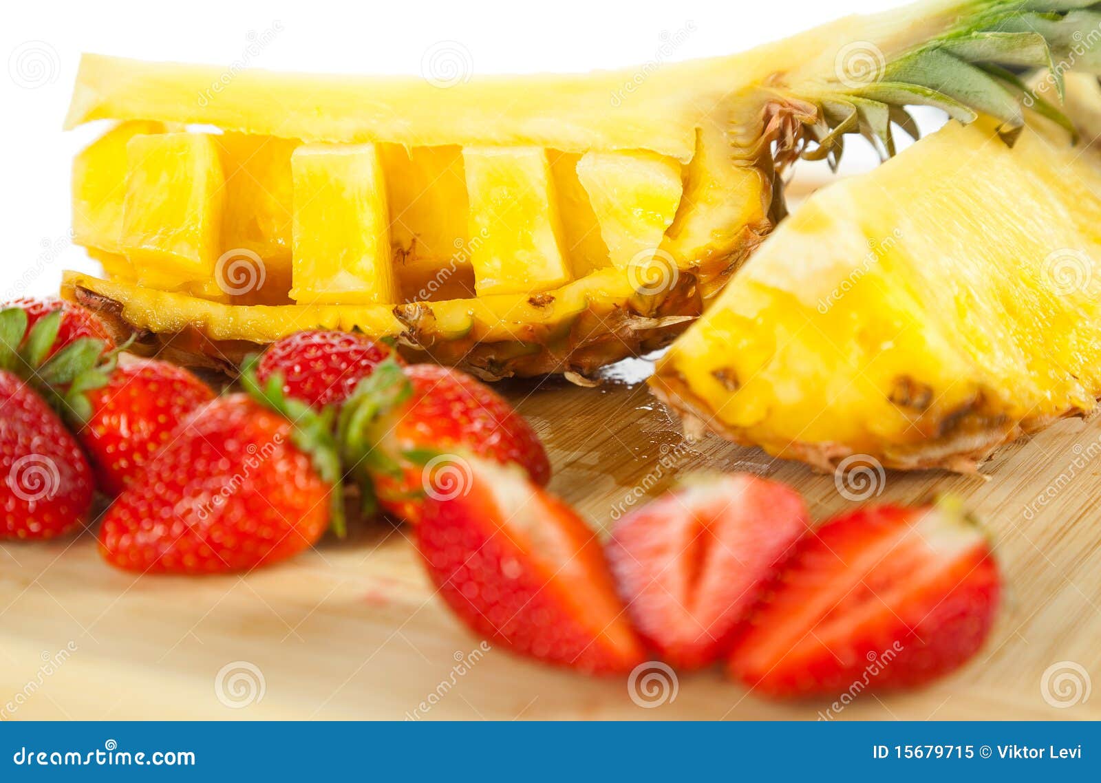 Pineapple and strawberries stock image. Image of vegetarian 15679715