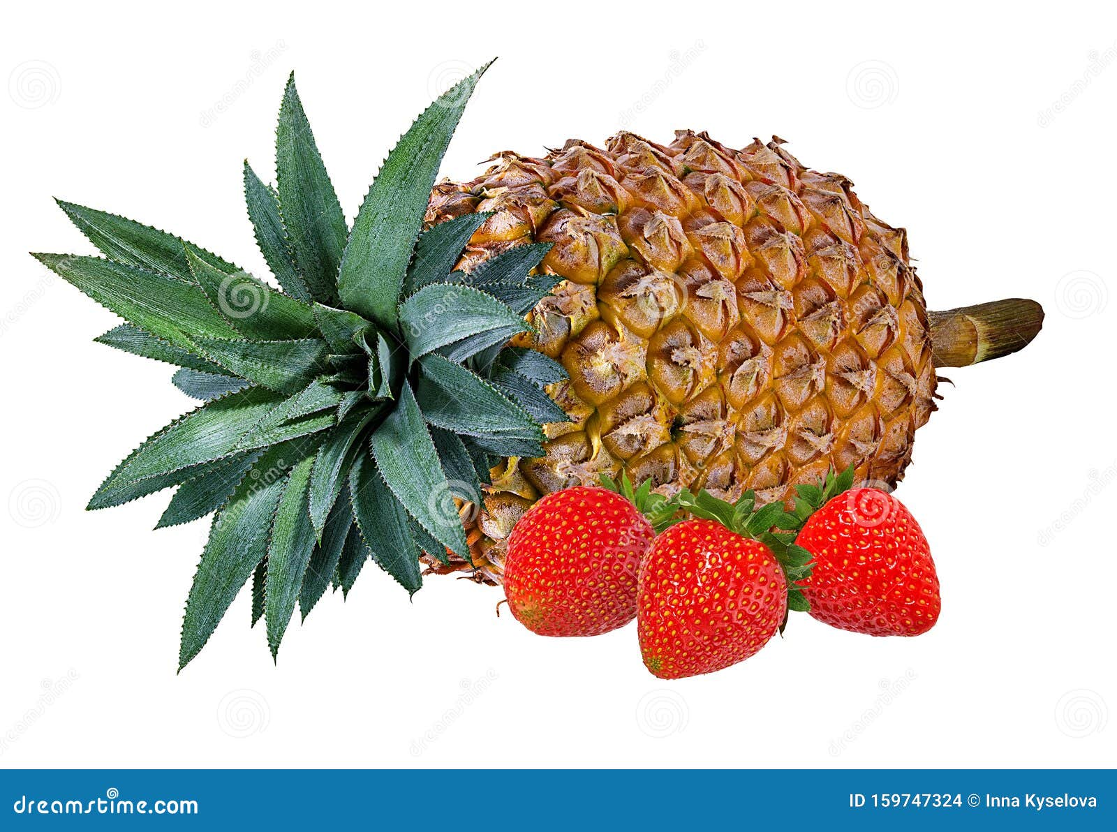 Pineapple and Strawberry Isolated on White Stock Photo Image of white
