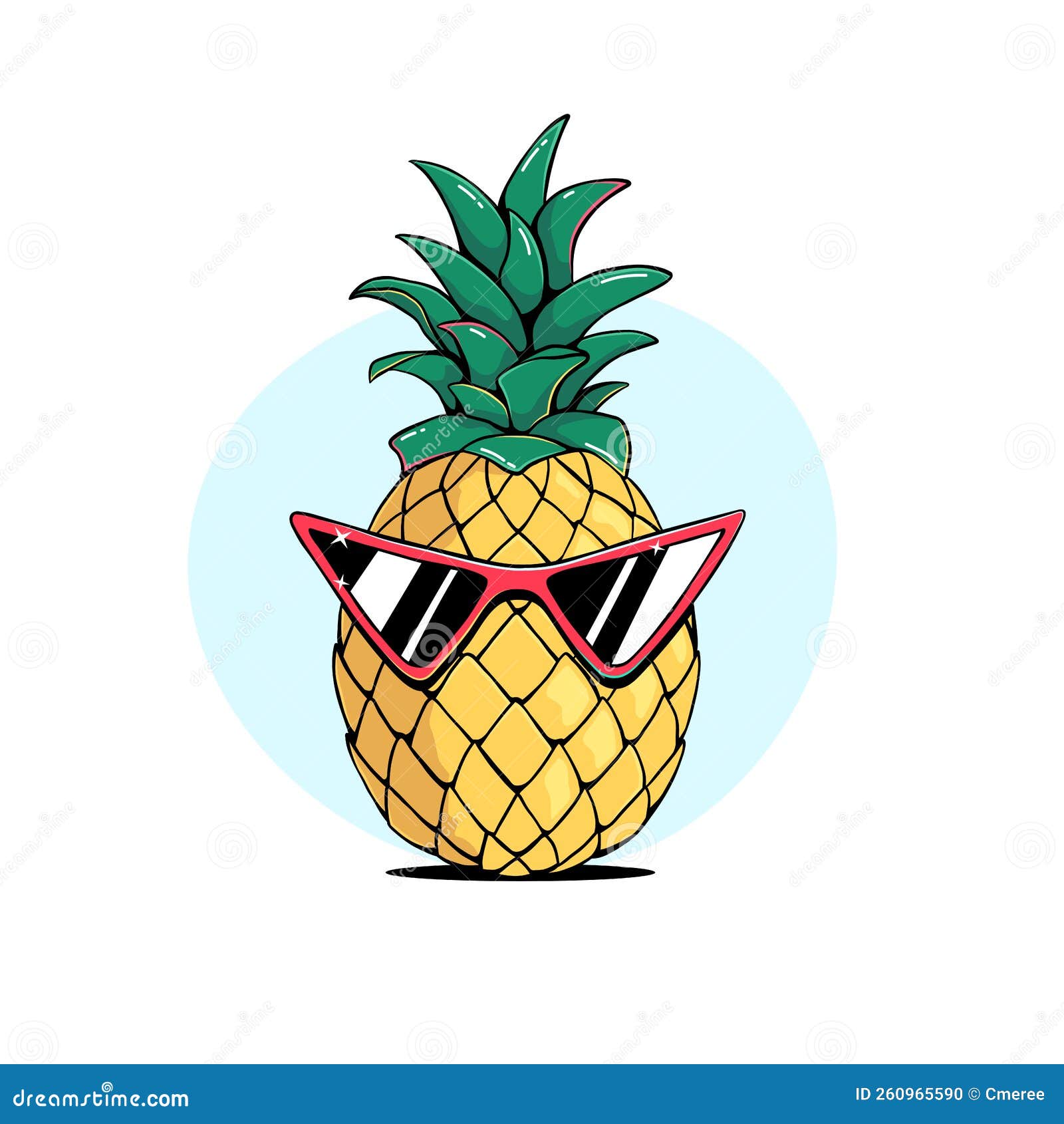 Pineapple in sunglasses stock vector. Illustration of style 260965590