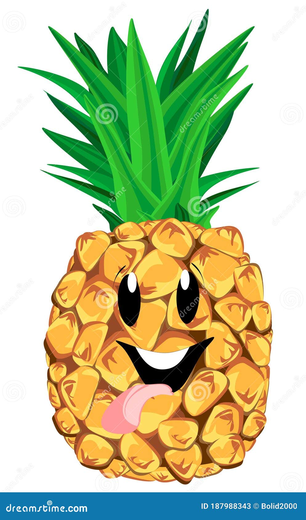 Pineapple with tongue stock illustration. Illustration of exotic ...