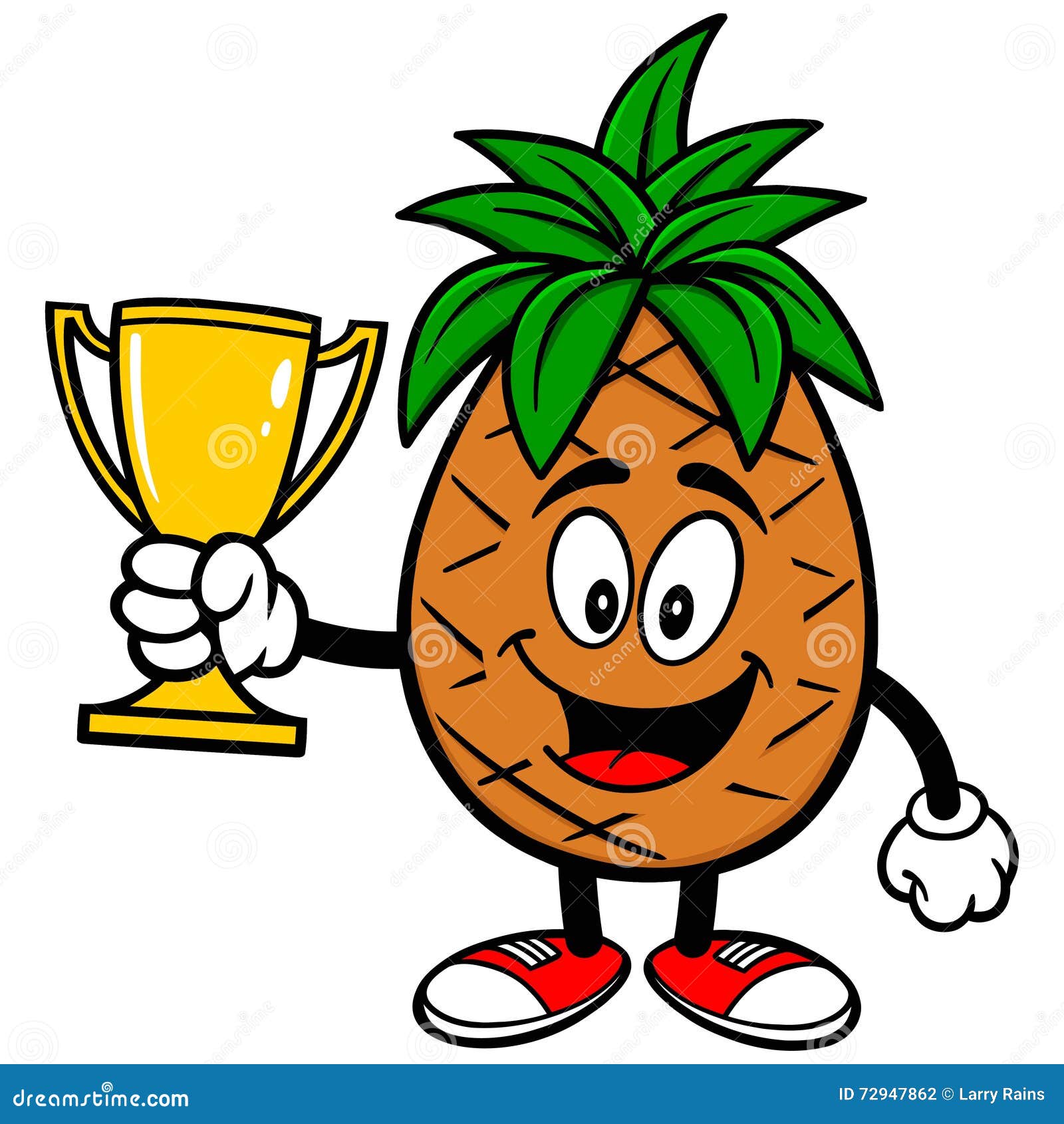 Pineapple with Trophy stock vector. Illustration of agriculture 72947862