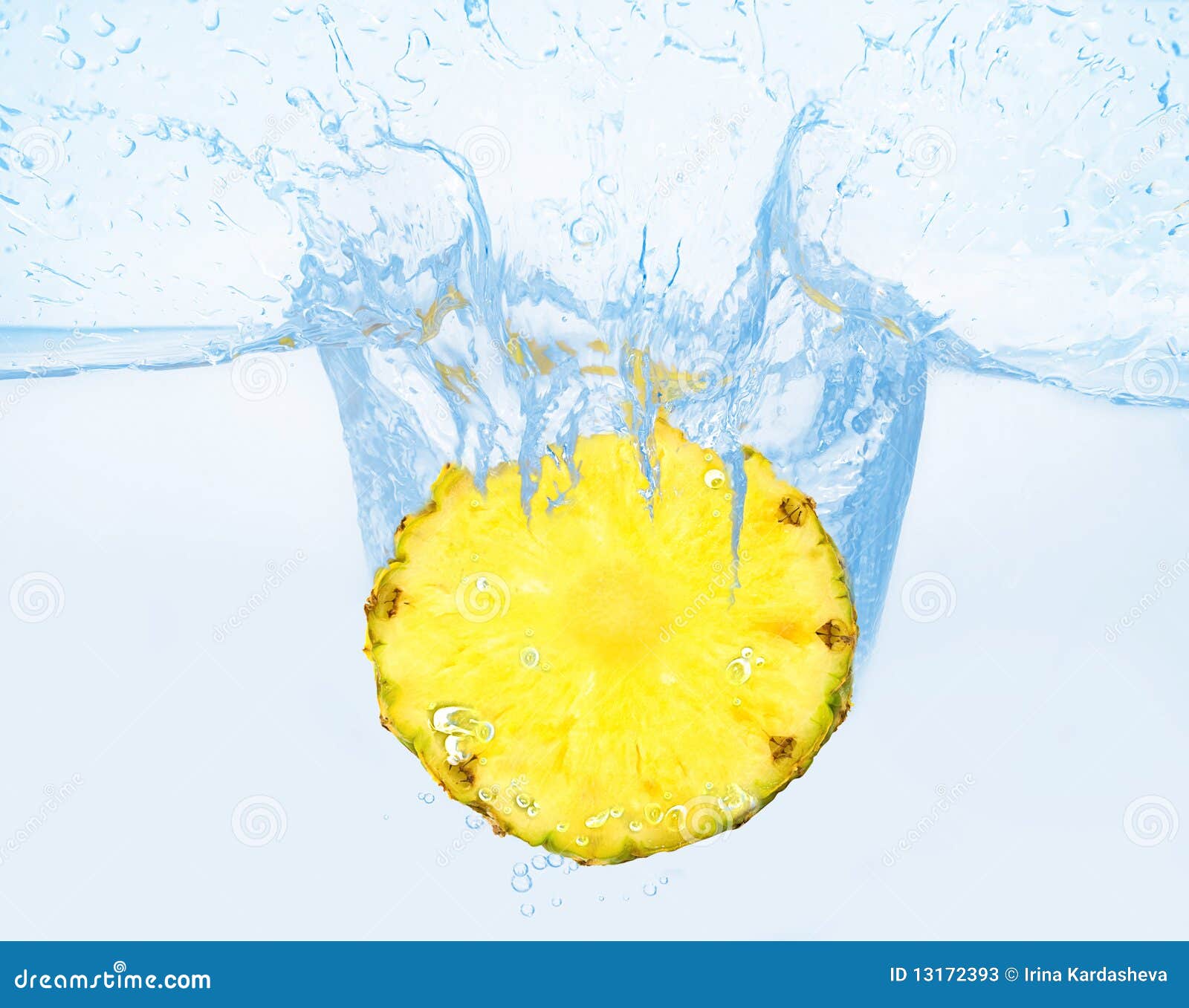 Pineapple in the water stock image. Image of ripe, liquid 13172393