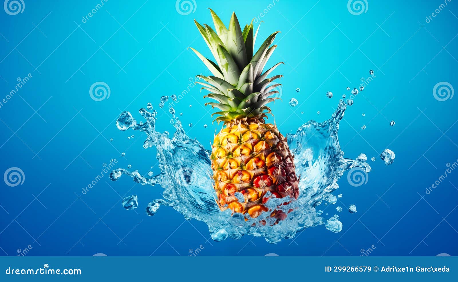 Pineapple in water splash stock illustration. Illustration of choice