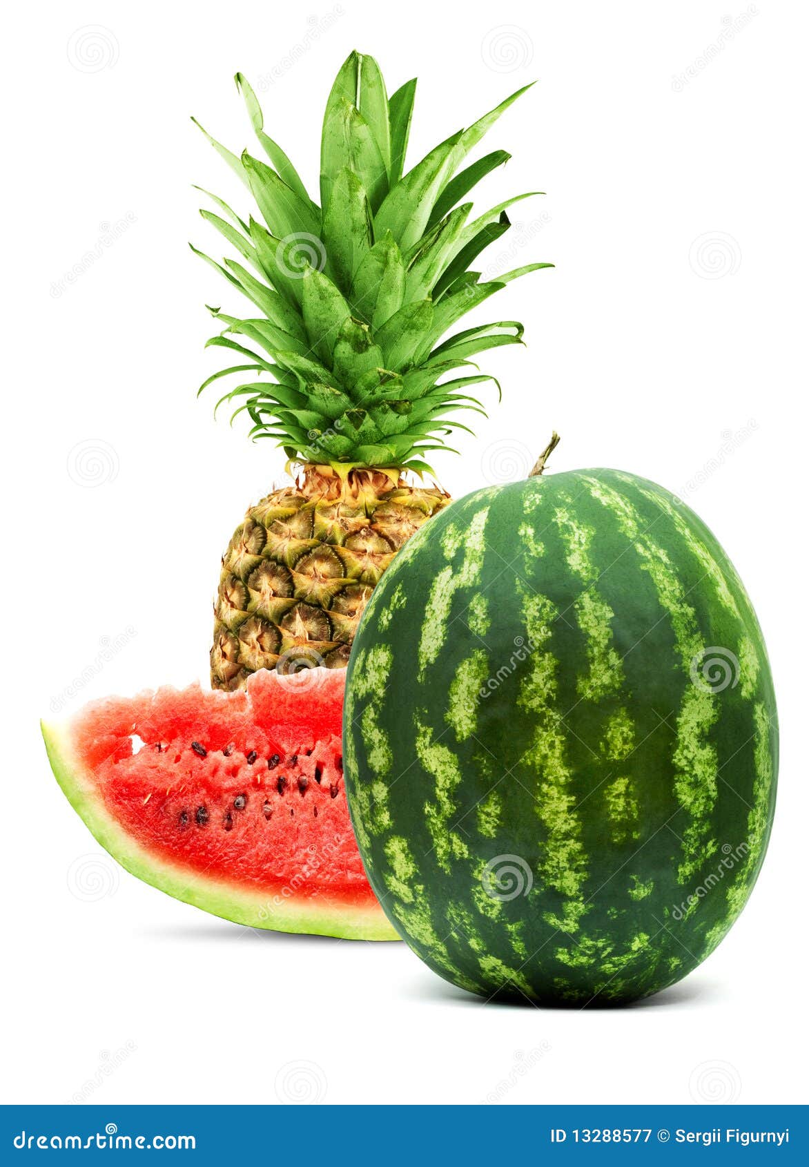 Pineapple and watermelon stock image. Image of fruit - 13288577