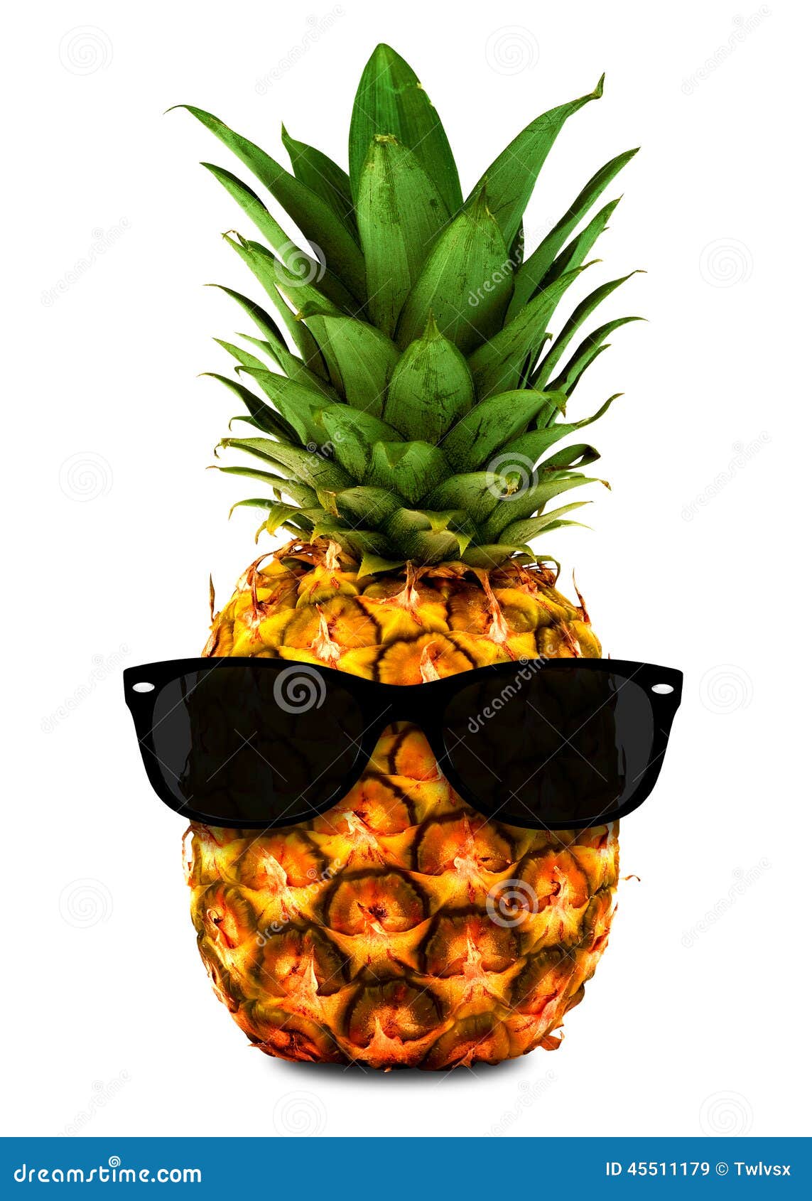 pineapple wearing shades isolated black sunglasses 45511179