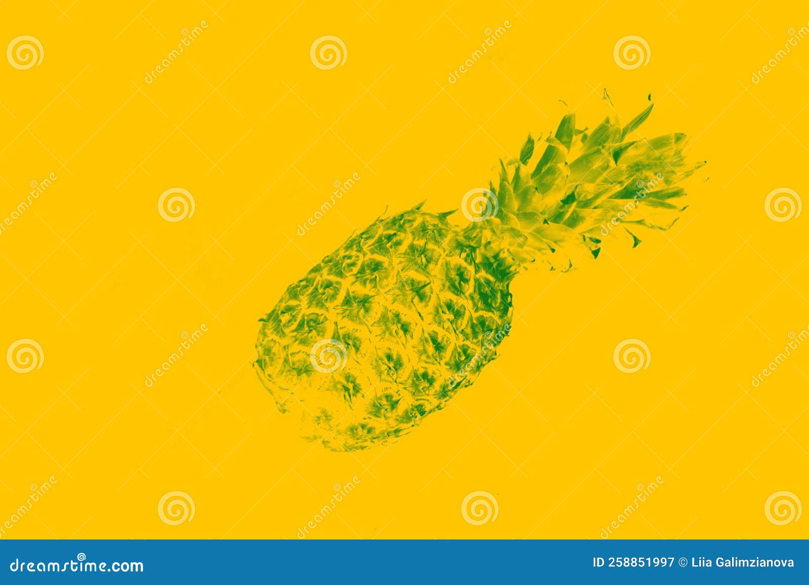 Pineapple in yellow light stock image. Image of healthy 258851997