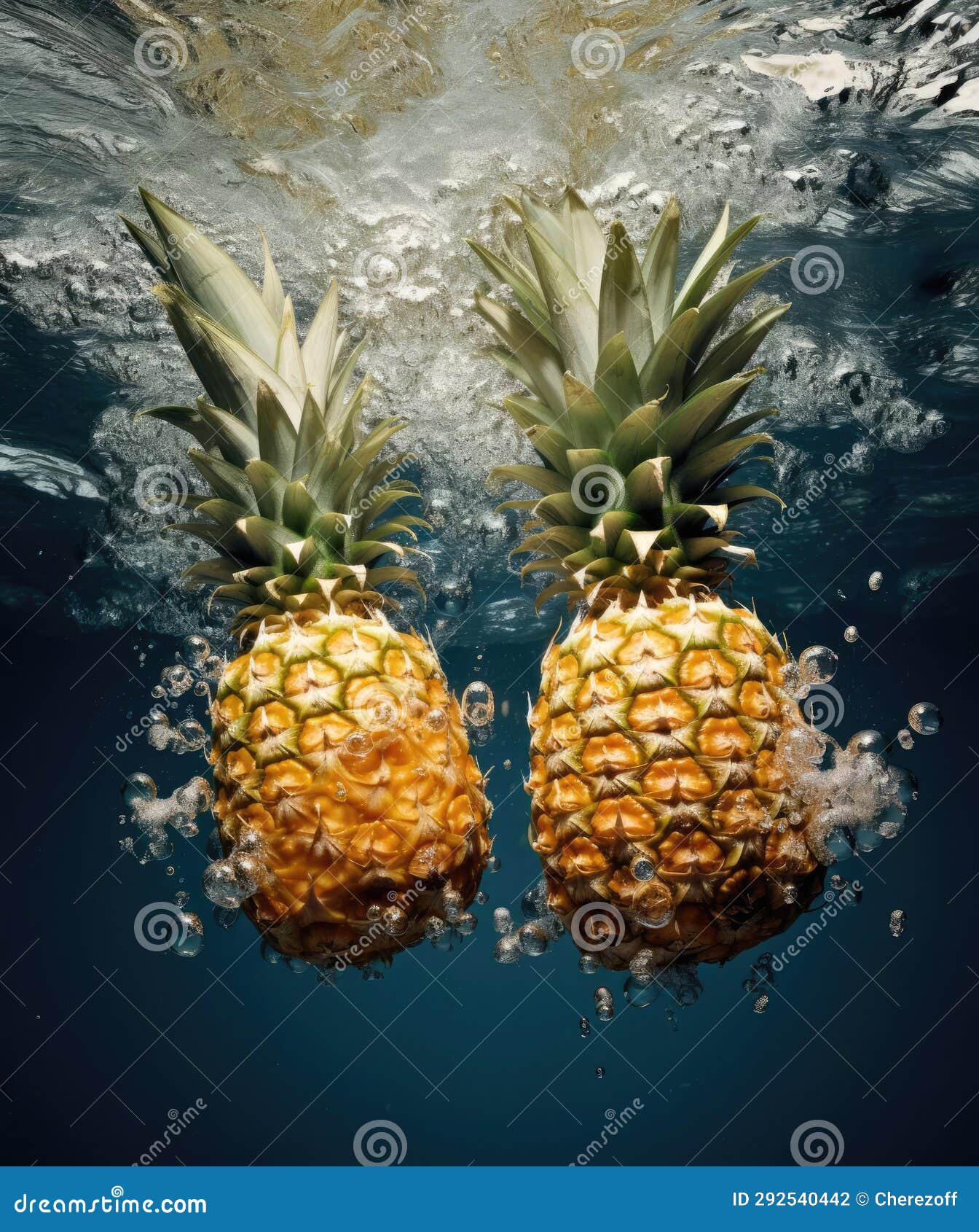 Pineapples Fall into the Water Stock Photo Image of healthy, tropical
