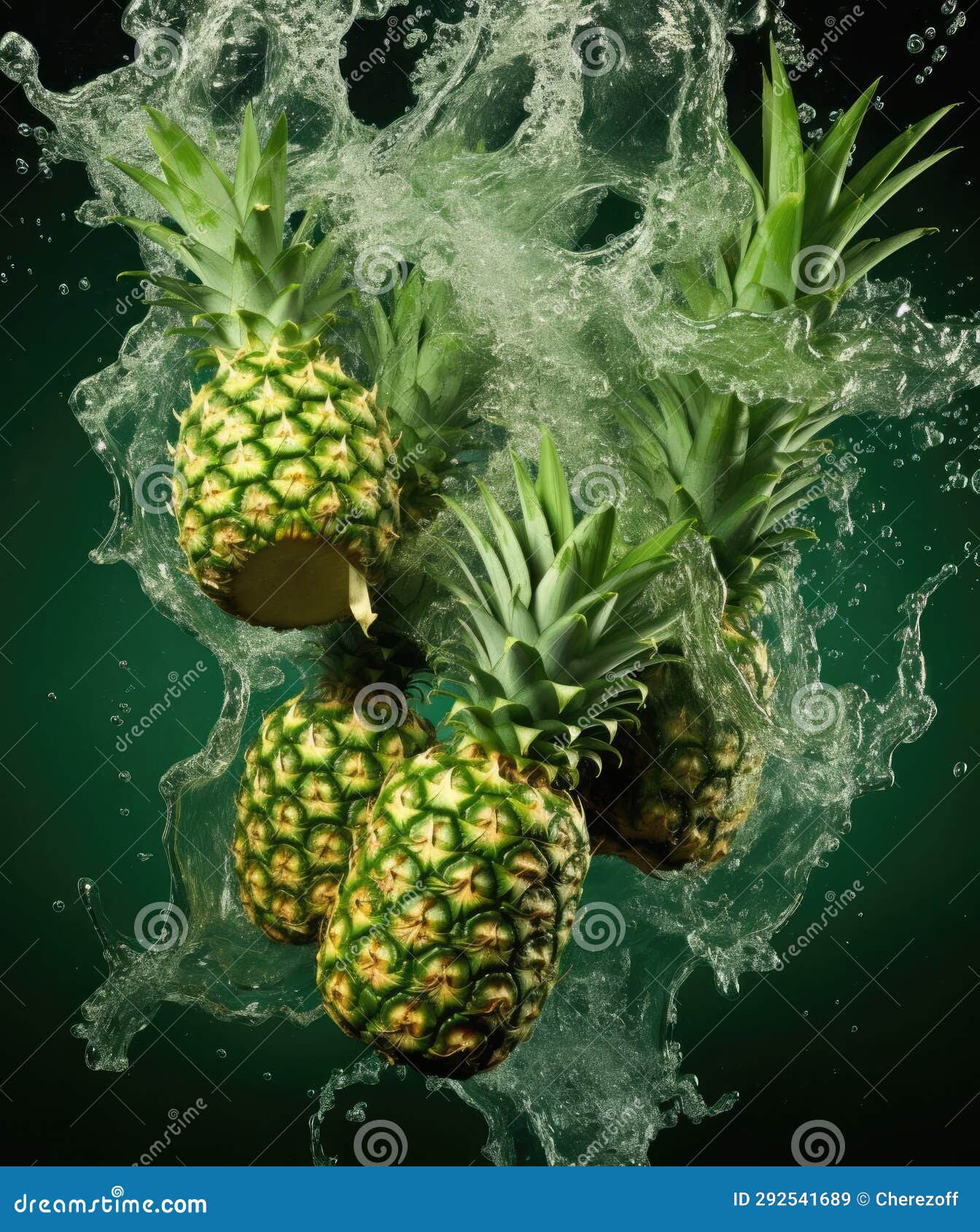 Pineapples Fall into the Water Stock Image Image of juice, natural
