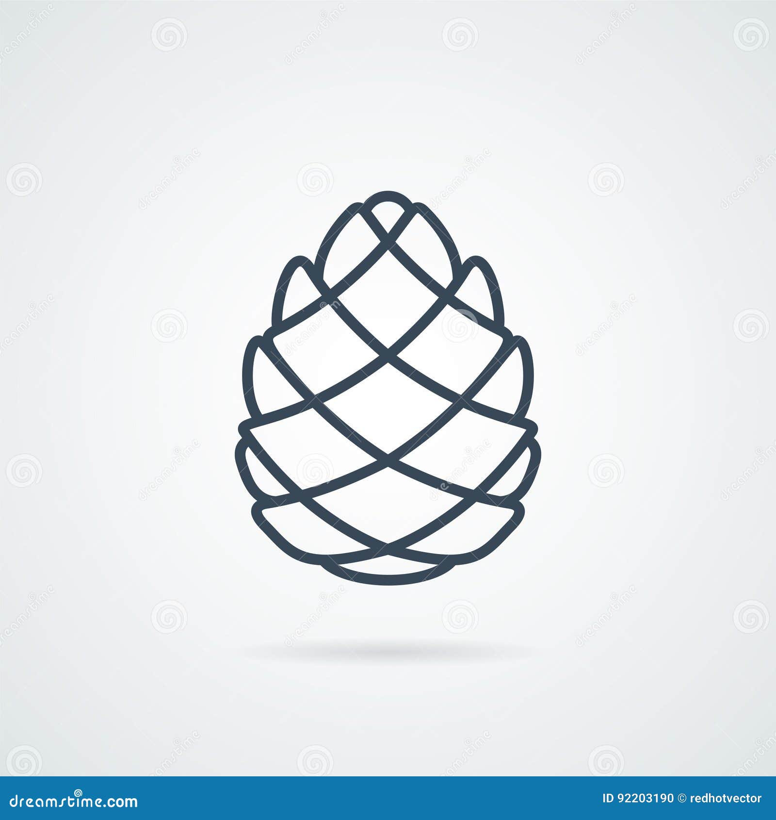 pinecone line icon 