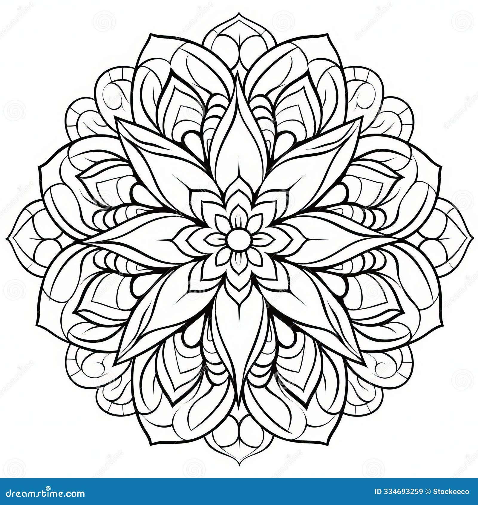 geometric patterns in nature inspired black and white mandala