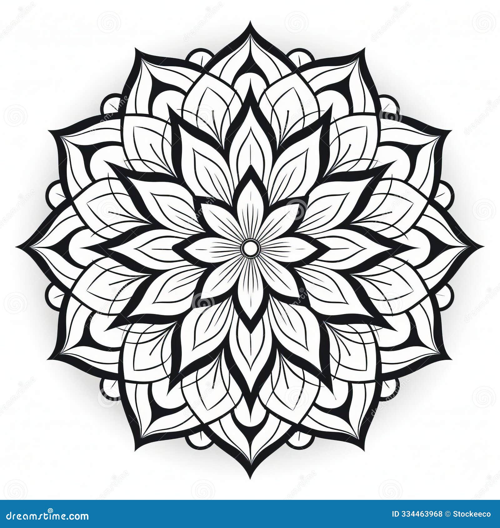 geometric patterns in nature inspired black and white mandala