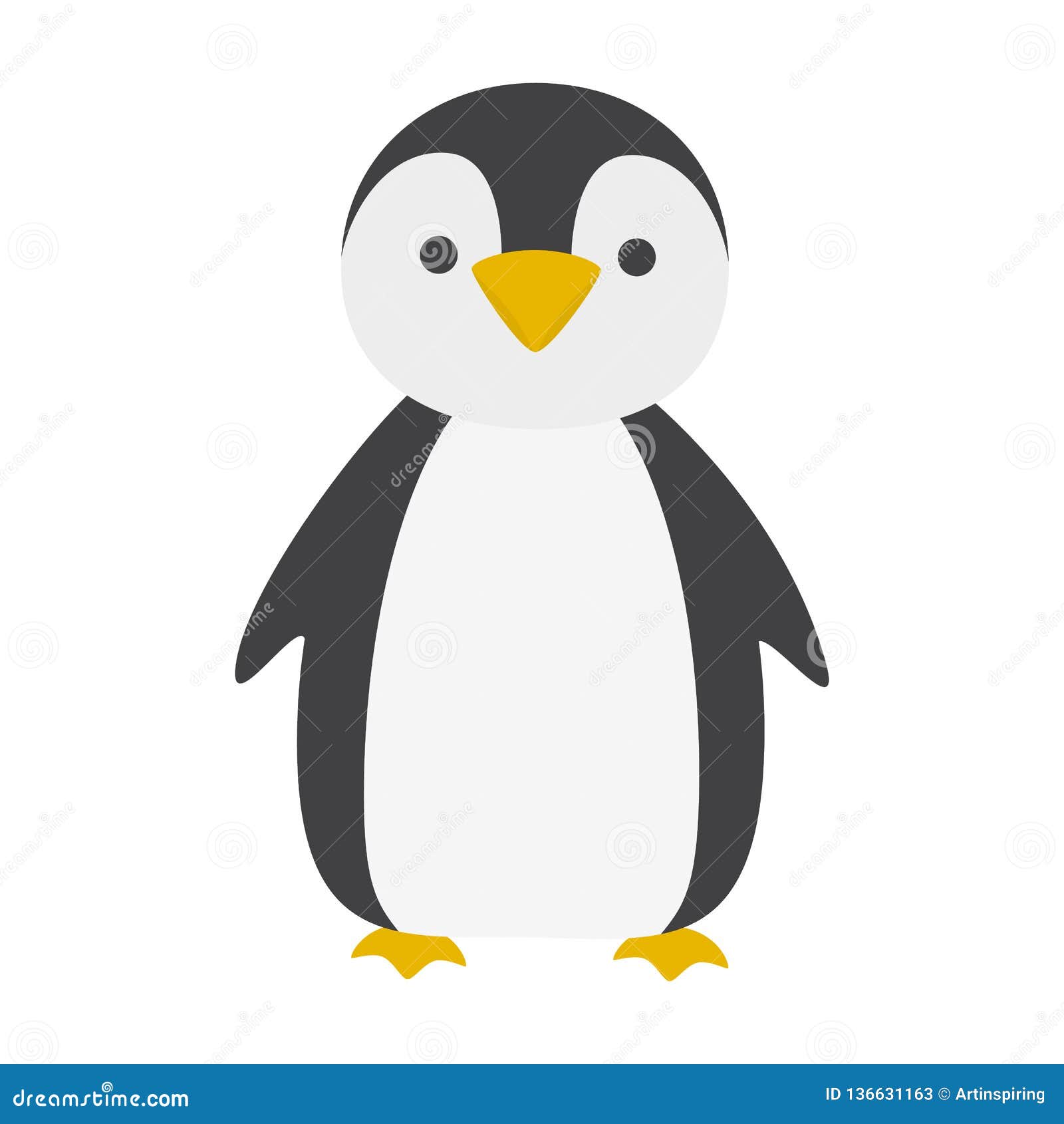 Pingüino Lindo Pájaro Polar Del Clima Frío Ilustración del Vector -  Ilustración de bandera, grupo: 136631163