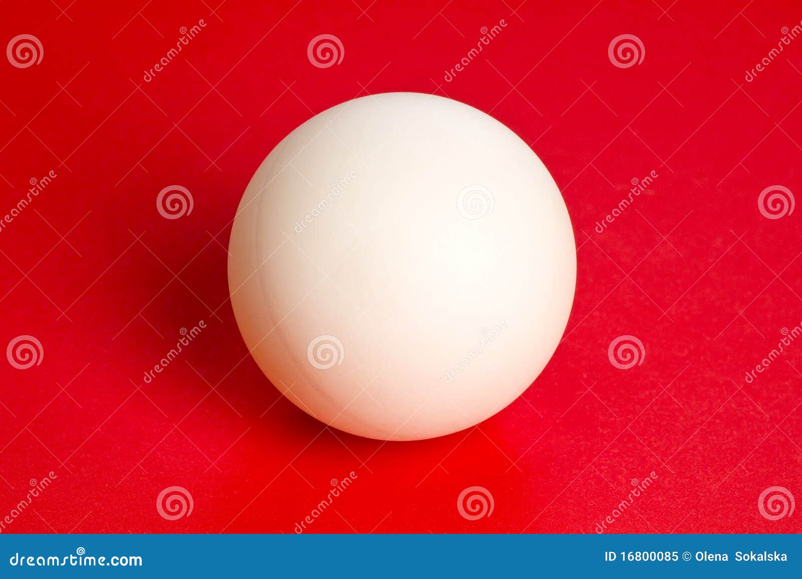 Ping-pong ball. White sphere ball on red