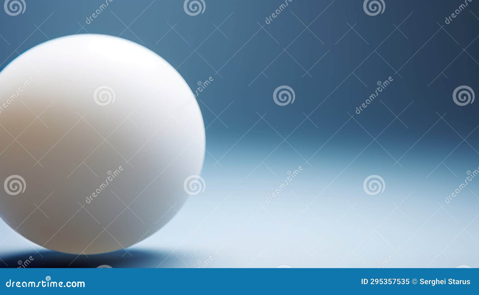 A Ping Pong Ball is Shown on a Blue Background, AI Stock Illustration