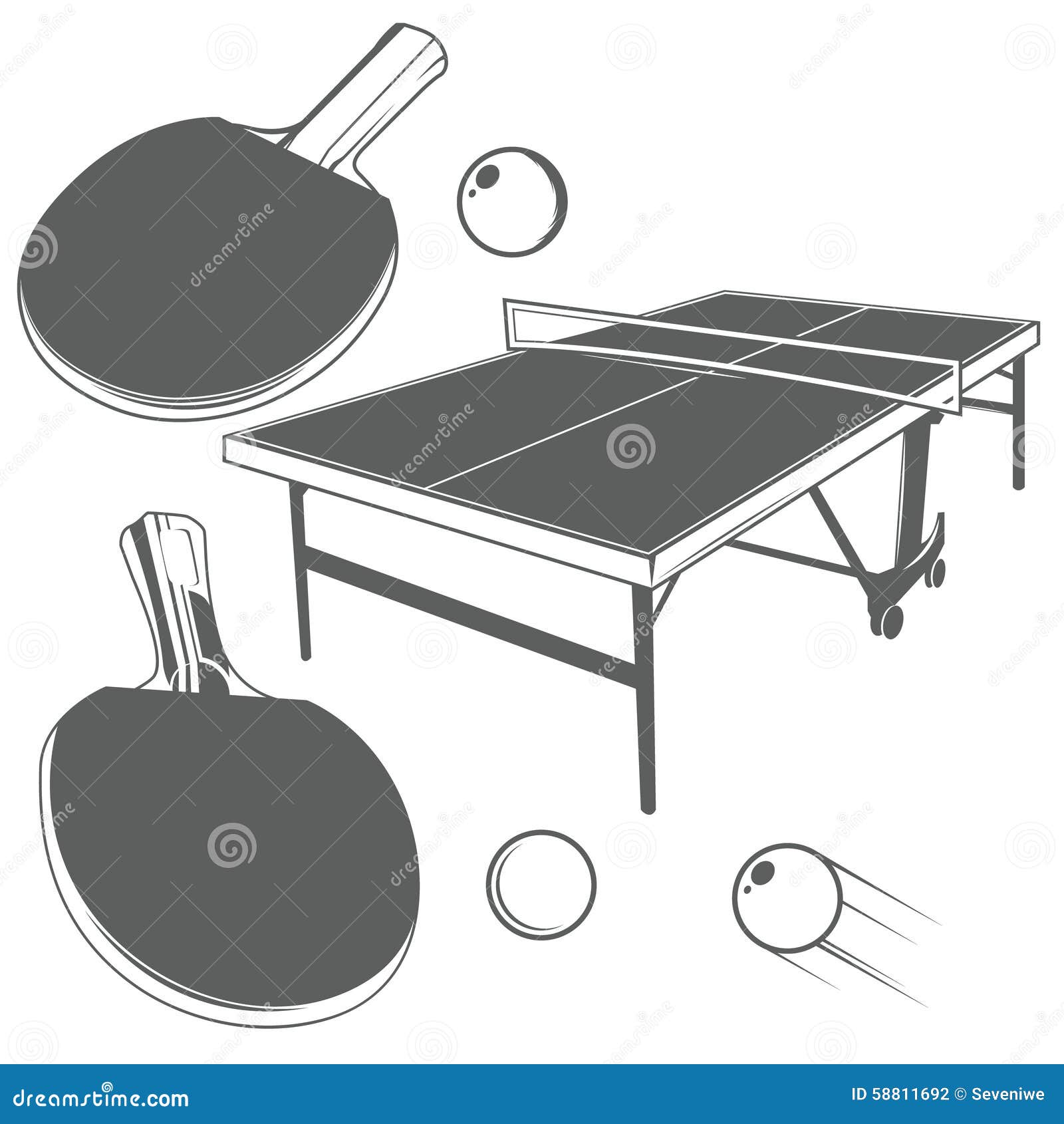 ping pong clipart black and white basketball