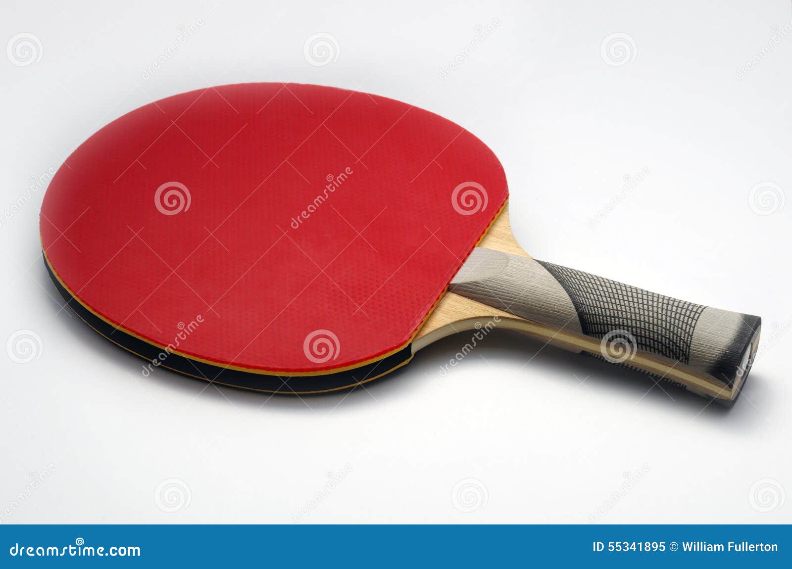 Ping Pong Paddle Macro. Macro close up of a red ping pong/table tennis paddle