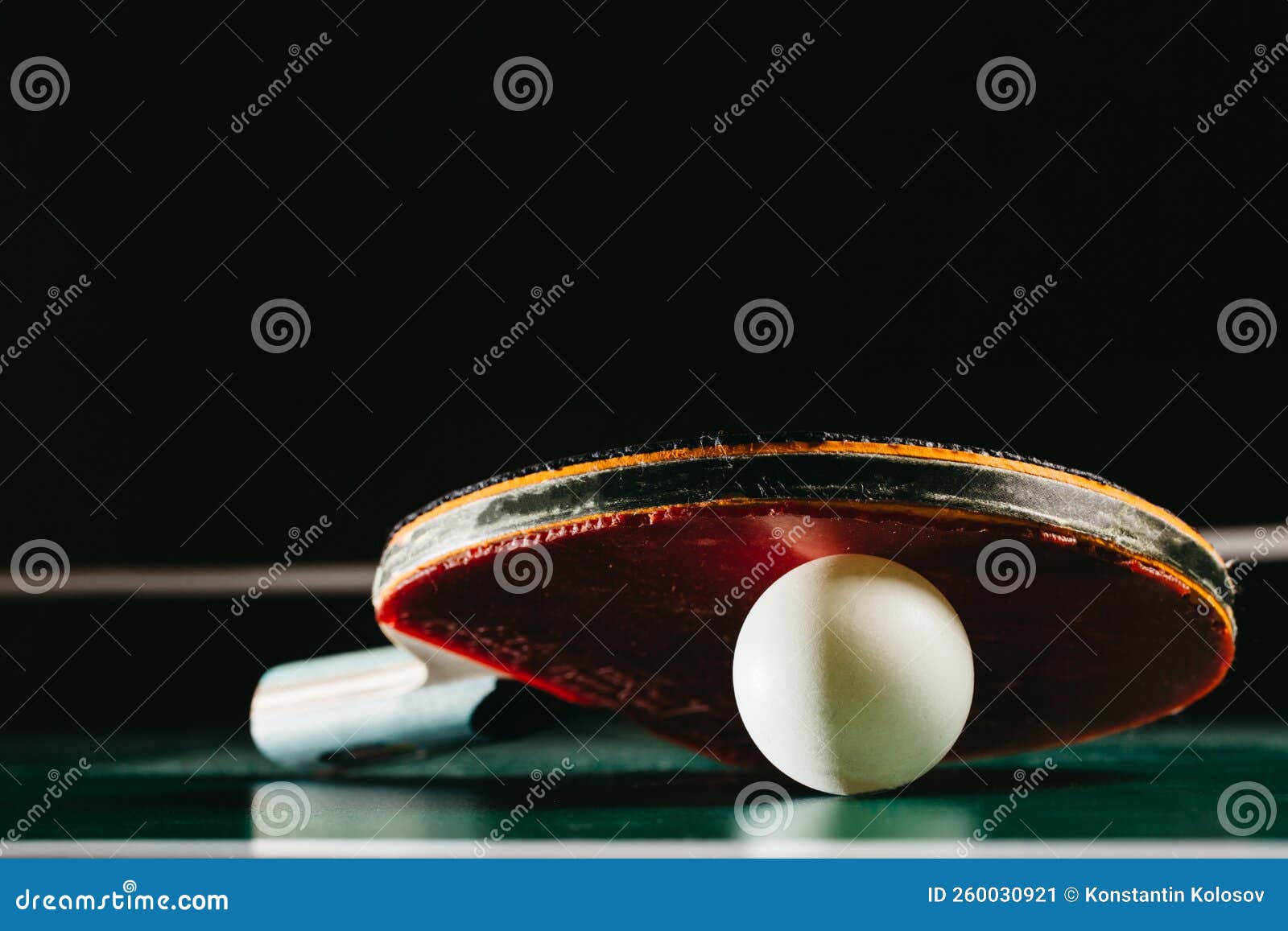 Ping Pong Racket Leaning on Ping Pong Ball Stock Image Image of