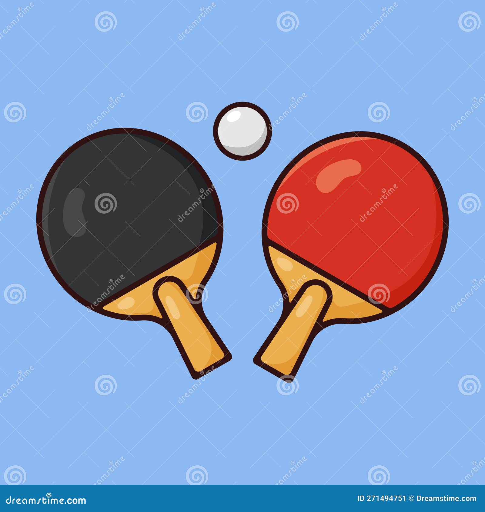 Raquettes et balle de ping pong vectorielles 1 Stock Vector