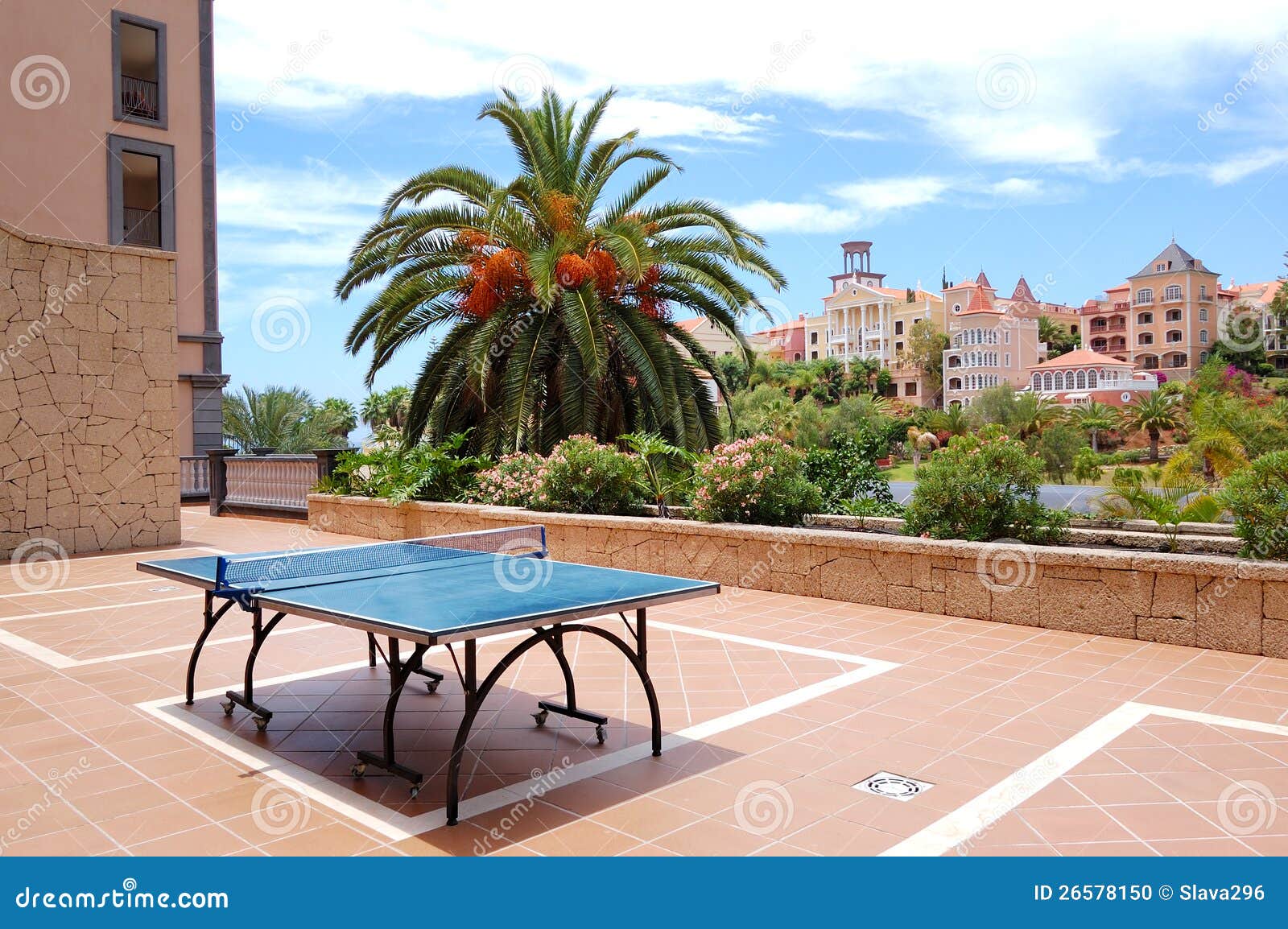 Pingpong Table at Luxury Hotel Stock Photo Image of terrace
