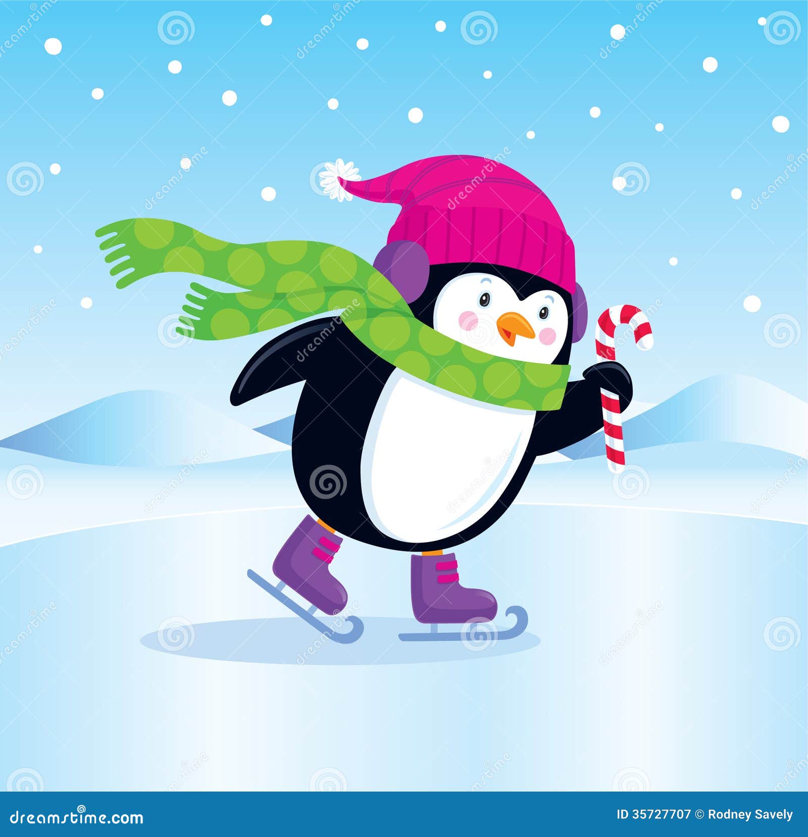 Pingouin De Patinage De Glace Image stock Image du patinage, vacances